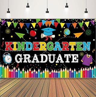 Kindergarten Graduate Banner, Large Kindergarten Graduation Backdrop, Preschool Graduation Decorations, Class of 2026 Last Day of Kindergarten Graduation Party Decorations