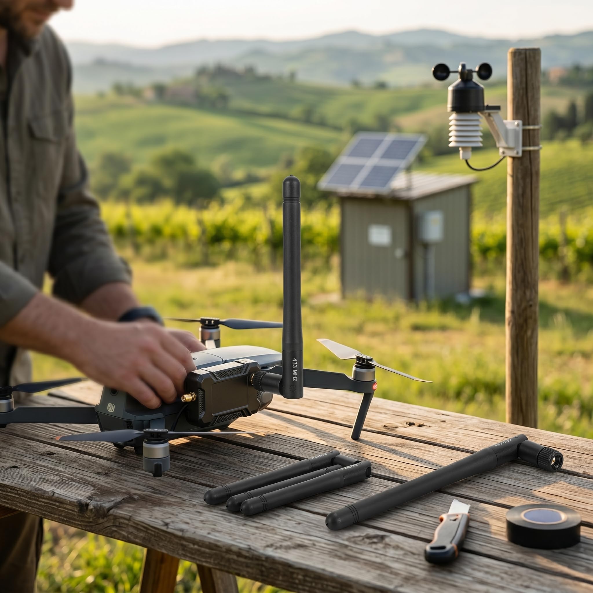 Antenna 5 Pezzi, Connettore Maschio SMA 423-433 MHz, Omnidirezionale per Comunicazione Wireless