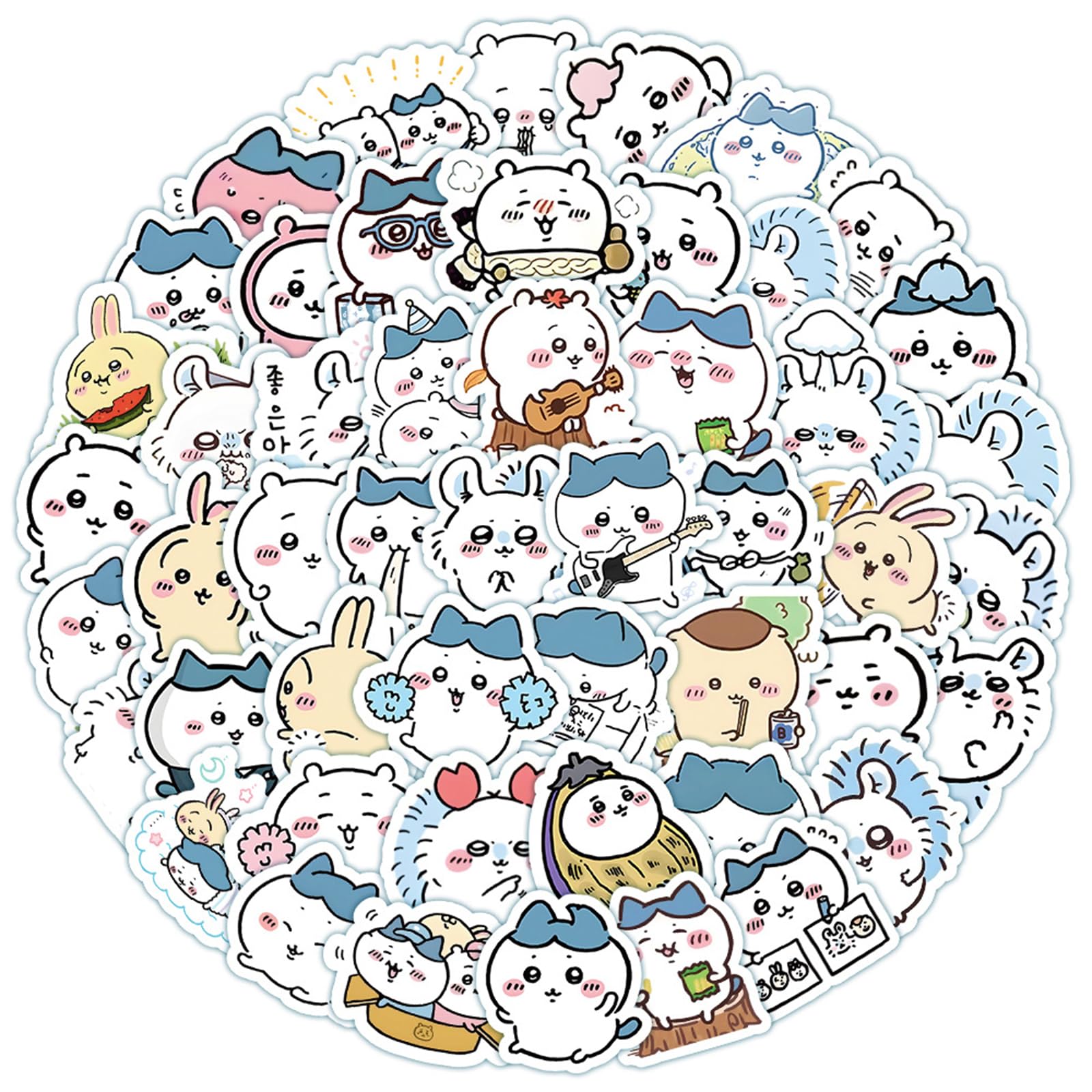 XYLL 50Pcs Kawaii Chiikawa Sticker for Kids, Cute Cartoon Waterproof Vinyl Stickers for Adult Teen Girl Student Water Bottle, Laptop, Phone, Computer, Guitar, Notebook, Skateboard, Travel Case, Scrapbook