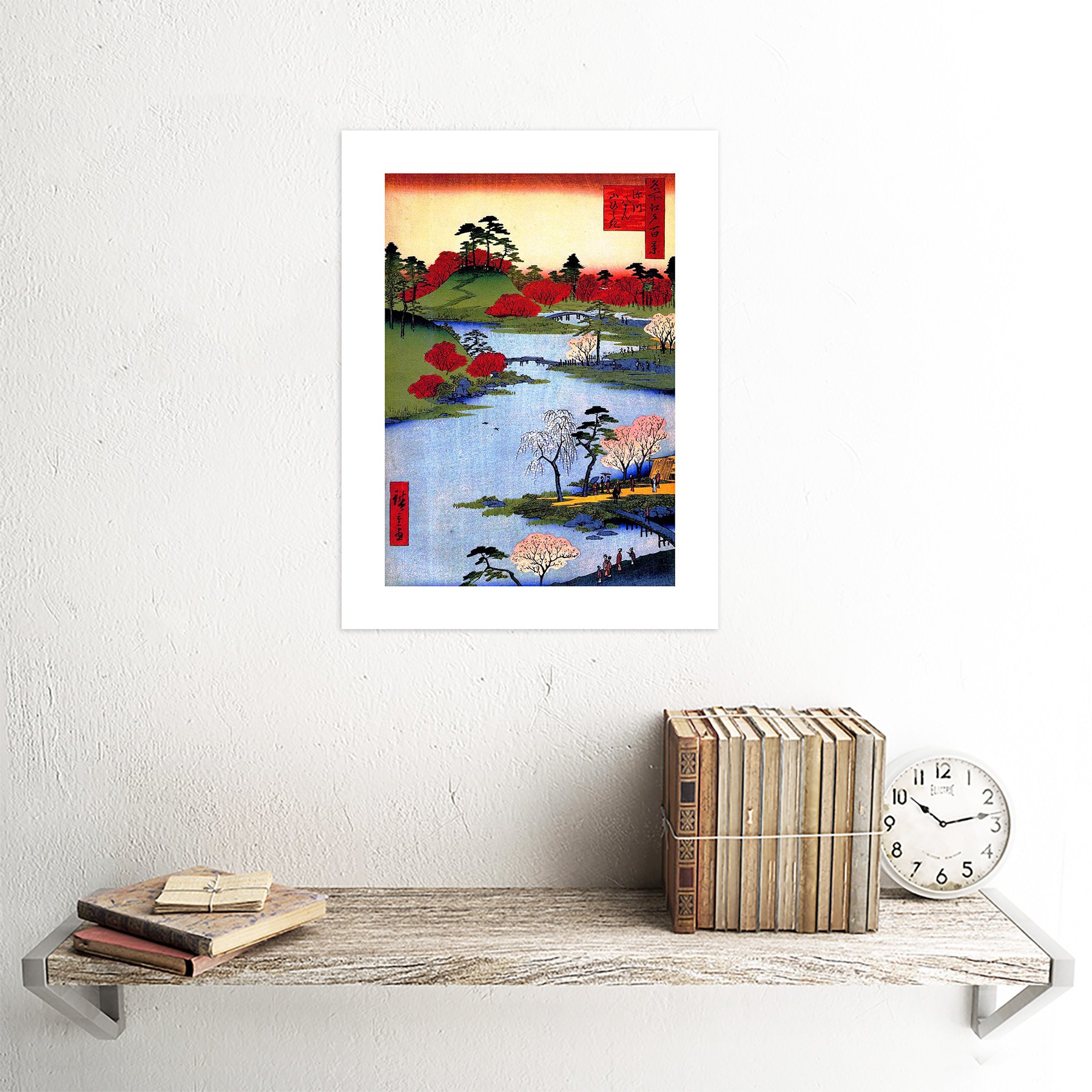 Stampa D'Arte Giapponese Wee Blue Coo – Alberi In Park, Stile Woodblock, 30x41 Cm Con Bordo, Carta Di Lusso