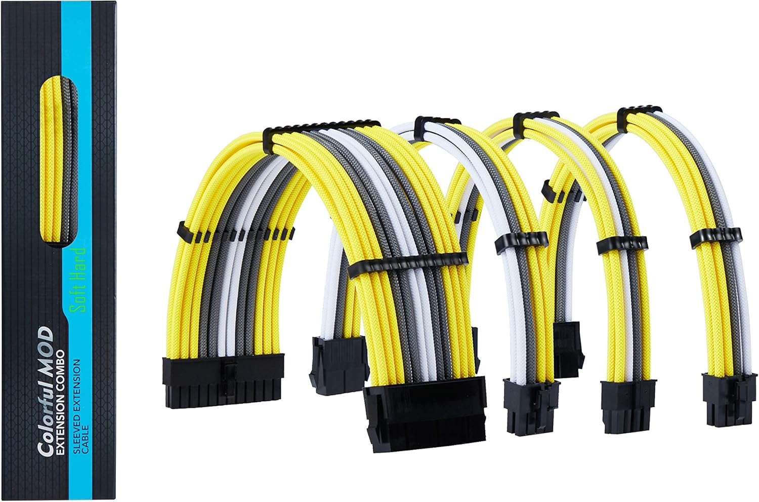 Soft Hard Power Supply Sleeved Cable PSU Extension Cable Kit 18AWG ATX 24P+ EPS 8P