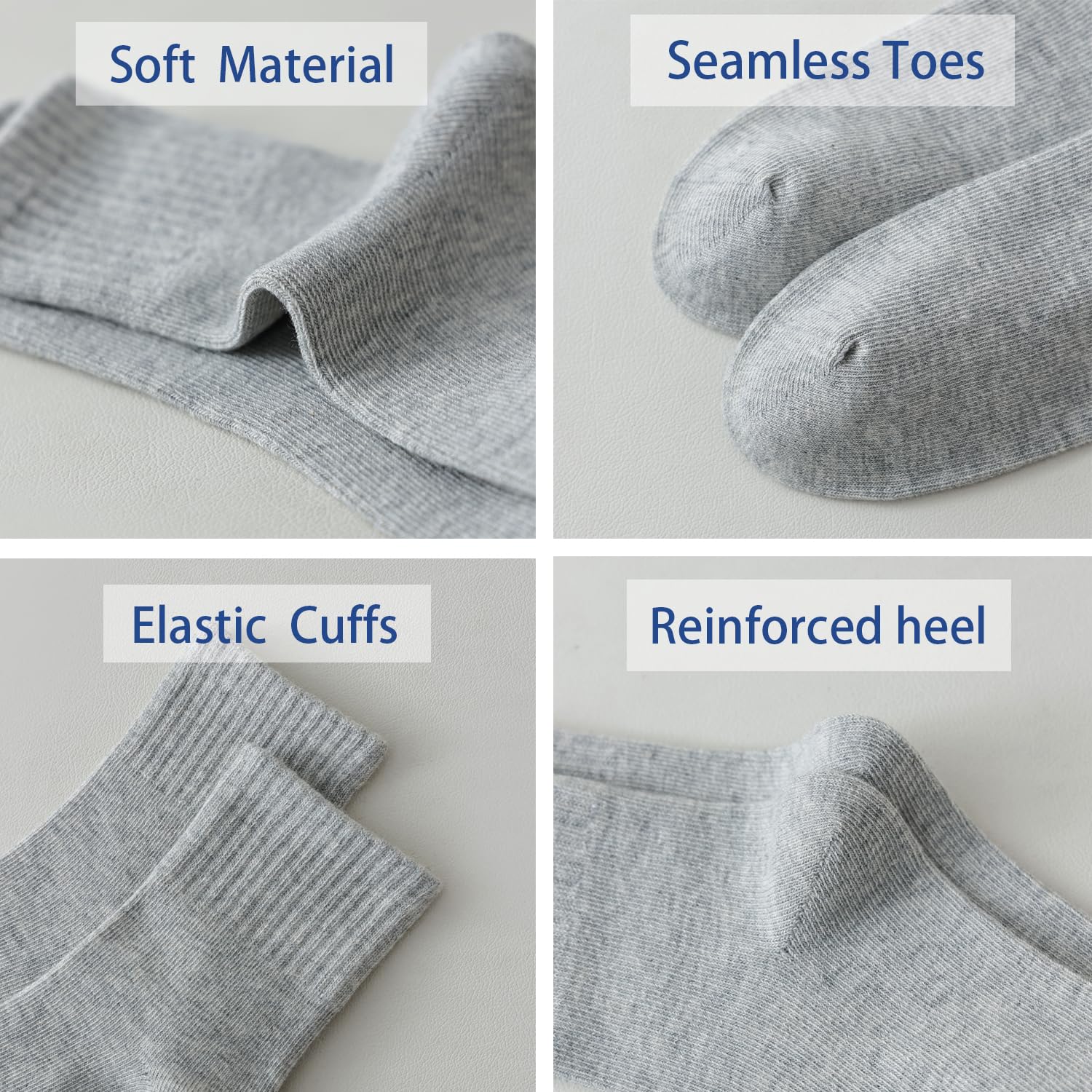 Marchare Lot de 6 paires de chaussettes sans couture pour enfants en coton avec rayures rétro