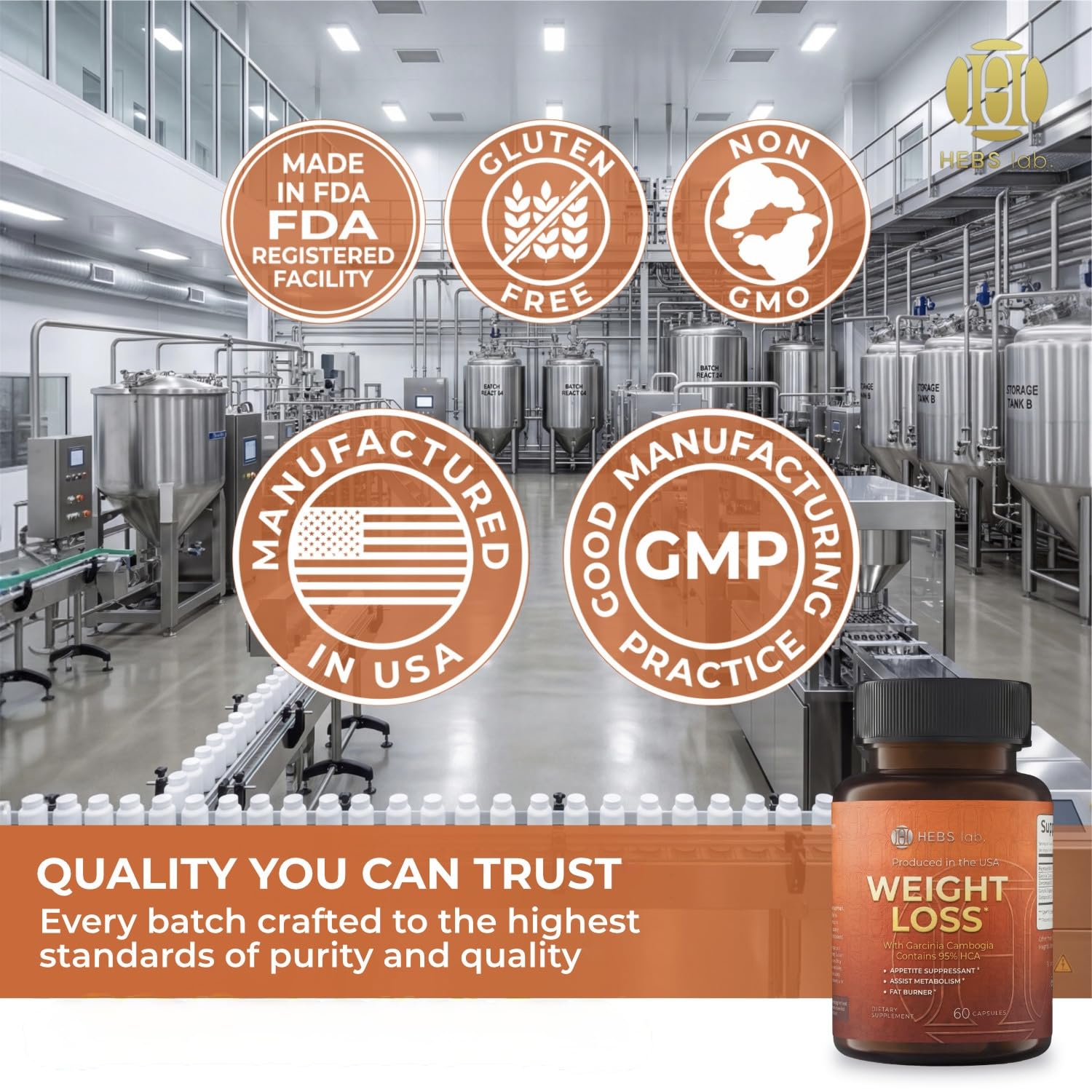 Weight Loss Pills for Women & Men – GLP-1 Support Diet Pills with Garcinia Cambogia - Effective Appetite Suppressant - Metabolism Booster – Belly Fat Burner for Men & Women - Made in the USA — Amazon image 6