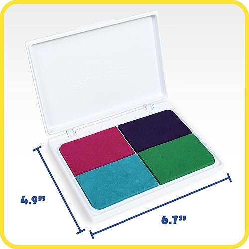 Miniatura 4 de READY 2 LEARN Almohadilla de sello lavable Jumbo – Colores eléctricos 4 en 1 – No tóxico – Resistente a la decoloración – Perfecto para álbumes de