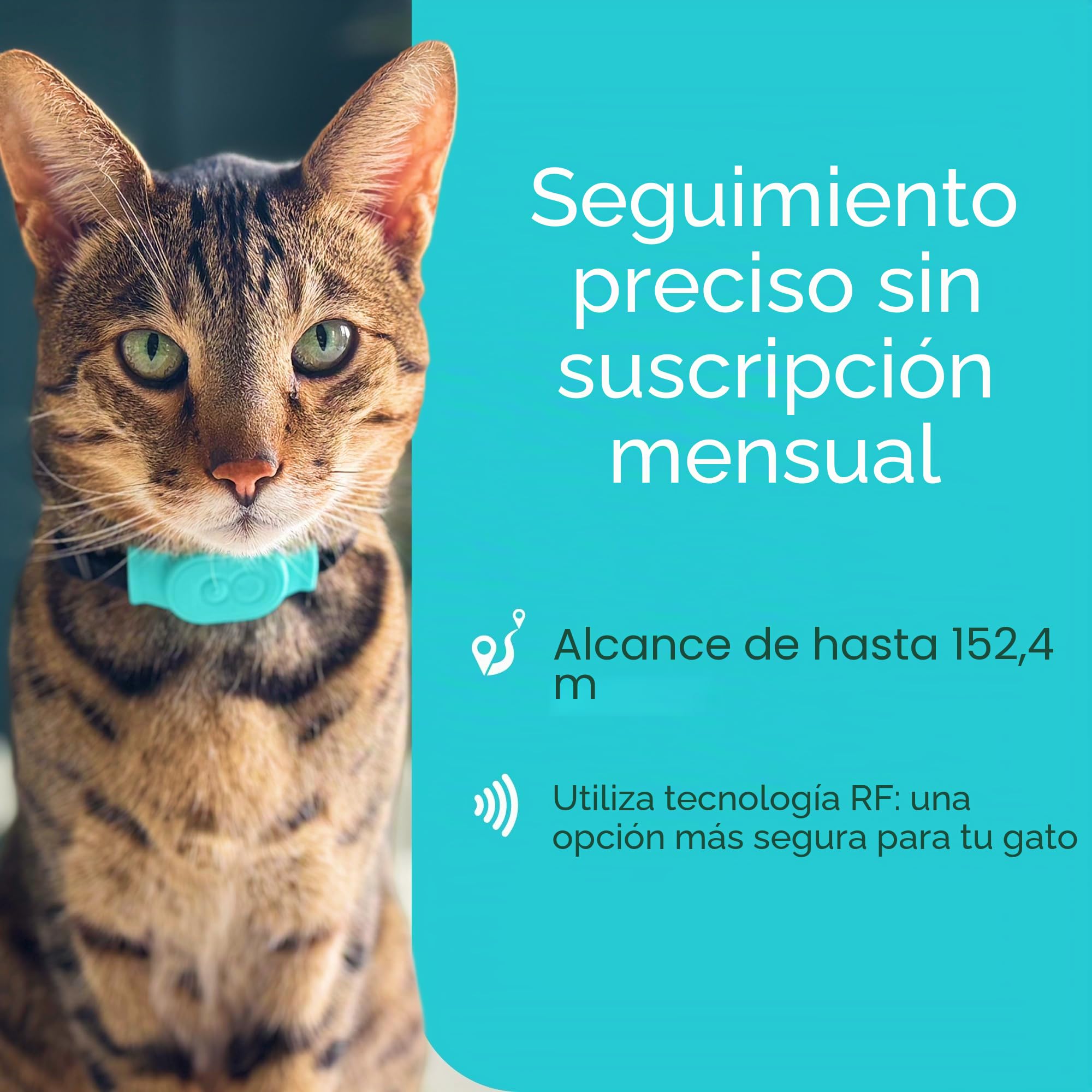 Tabcat V2 Localizador para Gatos - Más Preciso Que el GPS - Sin Suscripción Mensual - 2 Dispositivos de rastreo y 2 Fundas Protectoras - para Gatos de Interior/Exterior - Pequeños y Ligeros