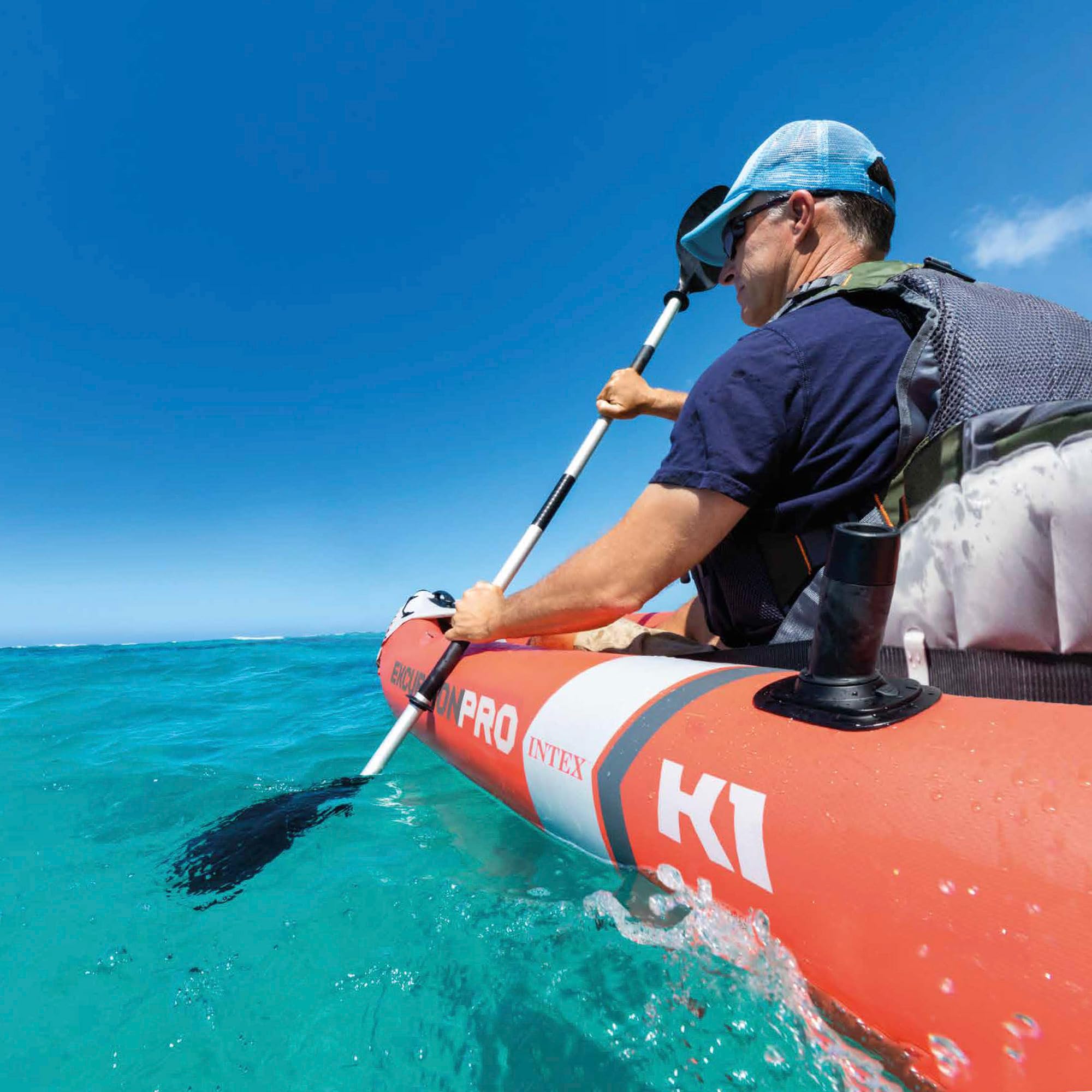 INTEX Kayak Hinchable Excursion Pro Remo + Hinchador
