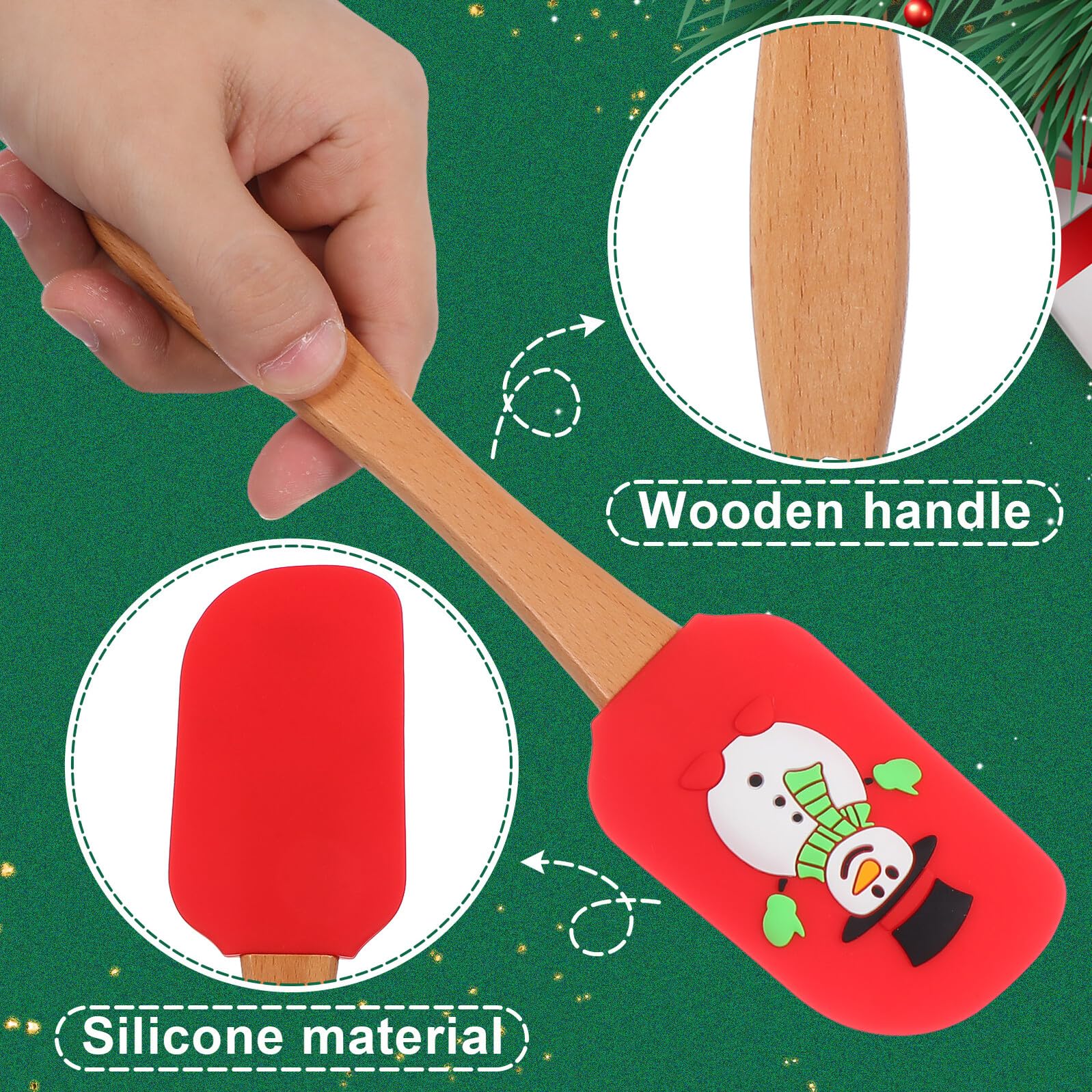 OUNONA 5pièces Spatules de Cuisson Silicone Ustensiles de Pâtisserie Spatules à Crème Accessoires de Cuisine Quotidiens Styles Assortis pour Rangement Facile et Peu Style Aléatoire