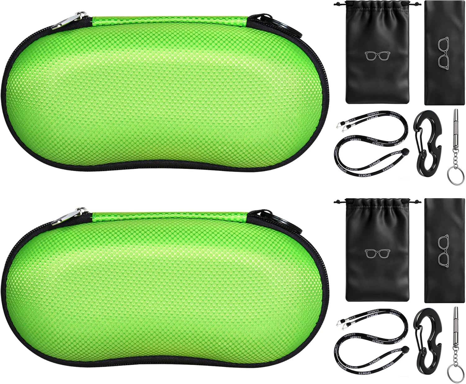 RayLove Sunglasses Case & Eyeglass Case with 4-in-1 Outdoor Kit (2Pack)