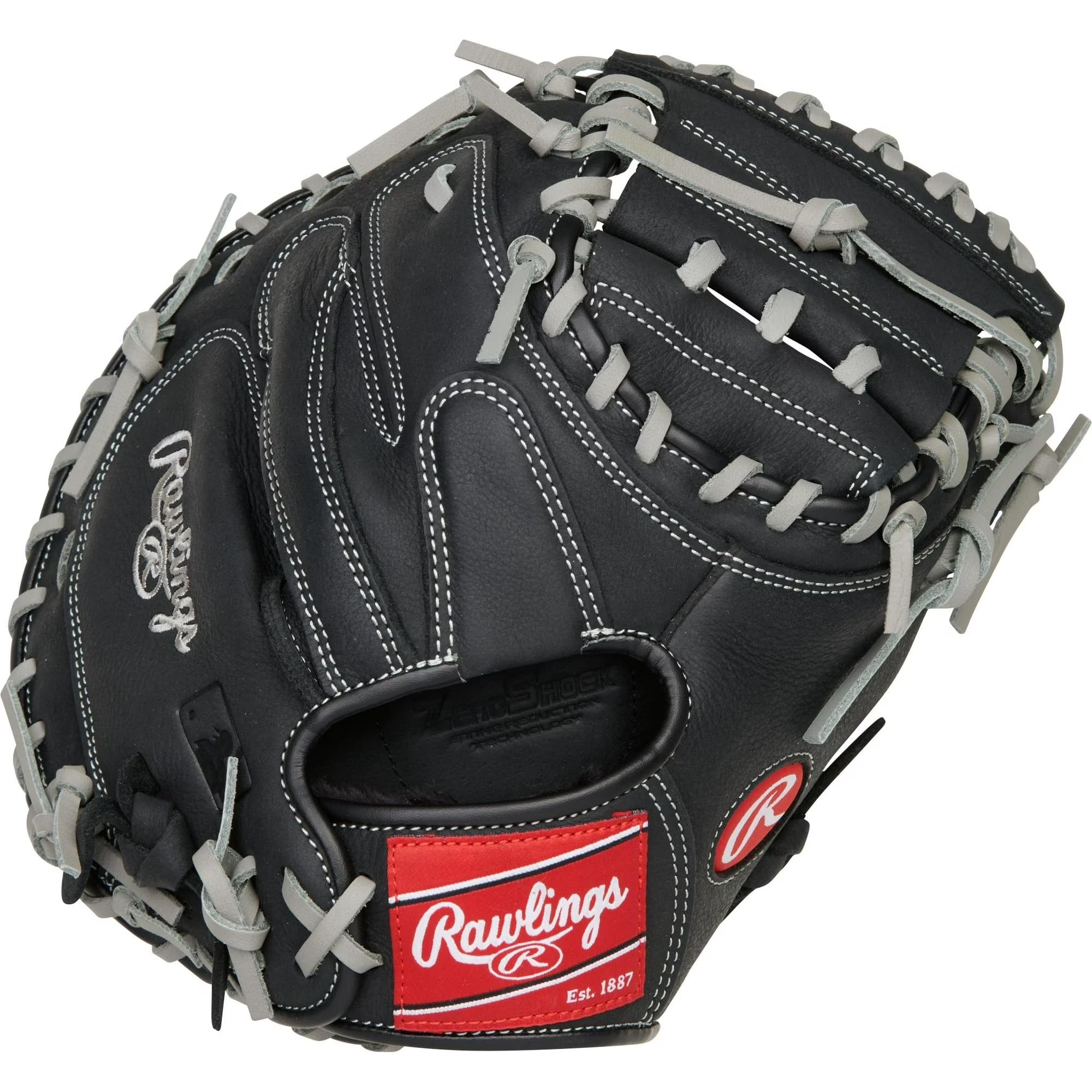 Rawlings Select Series - Guante de béisbol juvenil de 33 pulgadas, para lanzar a la derecha, negro/gris, guante de receptor juvenil ligero para jugadores en desarrollo