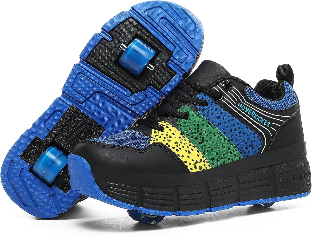 Zapatos de patín para niños con ruedas, zapatillas de deporte con ruedas para niños y niñas, zapatos con ruedas deformables
