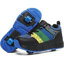 Kids Roller Skate Shoes with Wheels Roller Sneakers for Boys Girls Kids Deformation Wheeled Shoes