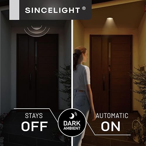 Miniatura 4 de SINCELIGHT Bombilla LED con sensor de movimiento de 9 W E26, PIR activada por movimiento en la oscuridad, encendidoapagado automáticamente por