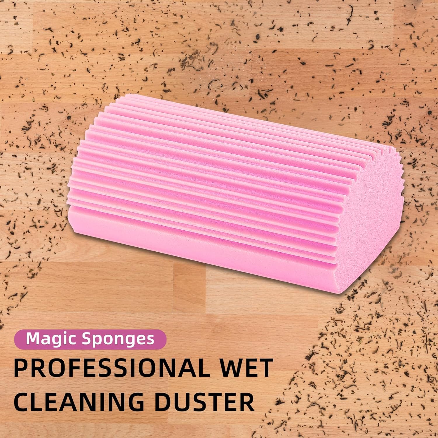 6 PCS Damp Duster Sponge, Magic Sponge Eraser, Reusable Household Cleaning Sponge Tool for Cleaning Dishes, Blinds, Glass, Baseboards, Vents,Glass, Railings, Mirrors - Image 5