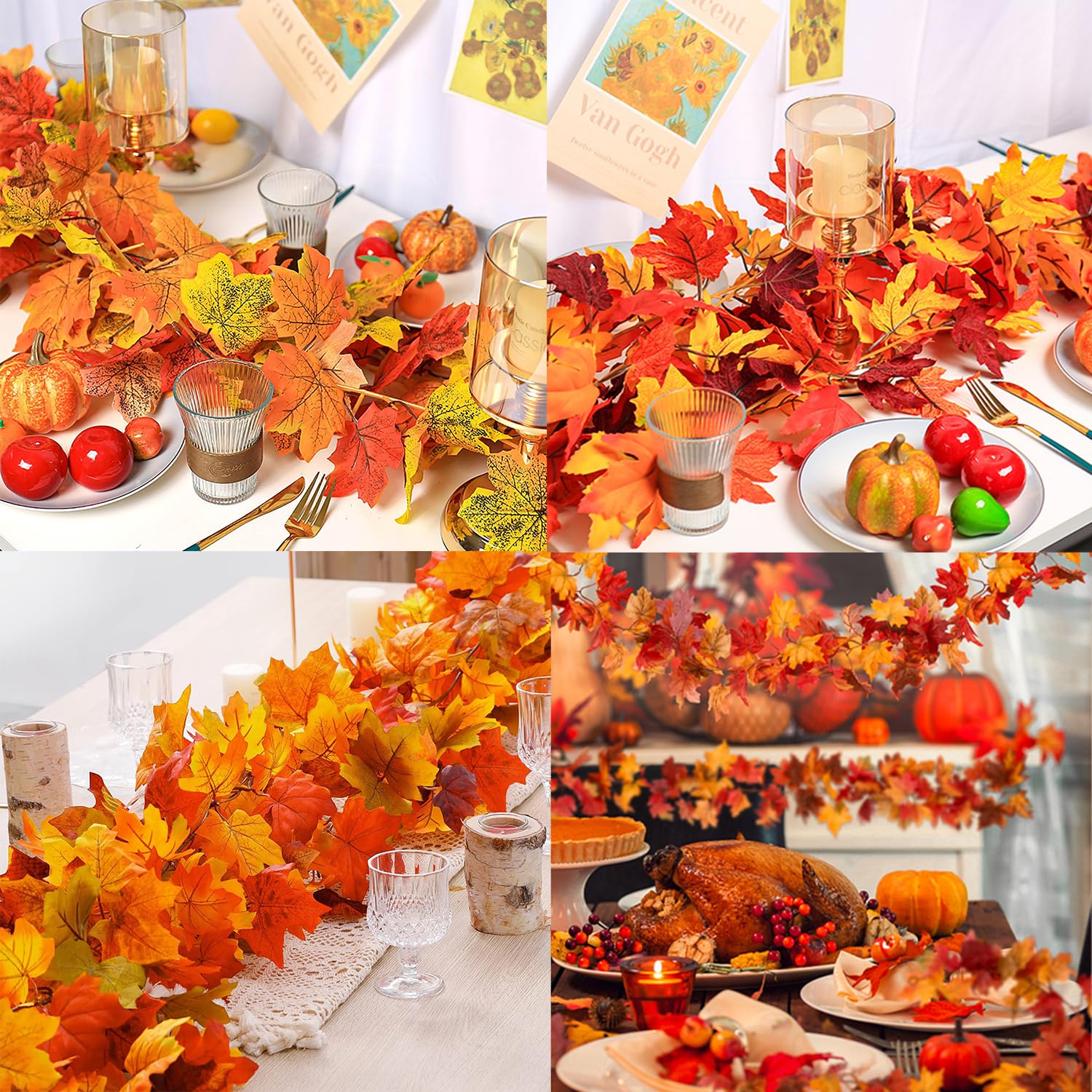SUQ I OME Künstliche Ahornblatt-Girlande – Herbstdeko Für Zuhause, Garten, Erntedankfest & DIY
