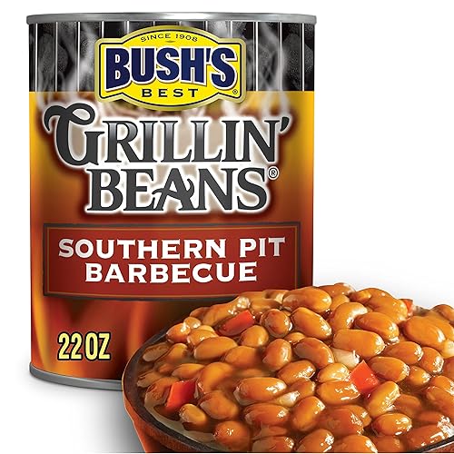 Miniatura 6 de Bush's Southern Pit Grillin' Frijoles enlatados para asar (paquete de 1), proteína a base de plantas, buena fuente de fibra, vegetariana, baja en