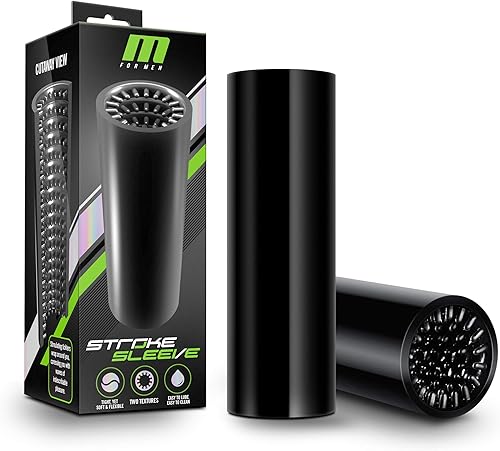 Blush M - Masturbador de manga de pene acanalado con textura de mano para hombres, masturbador masculino con extremos abiertos, juguete sexual para