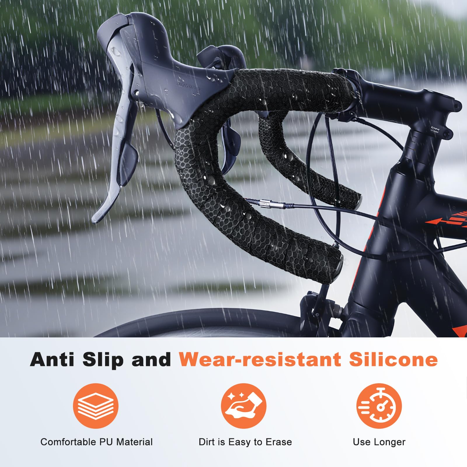ZIMAOER Rennrad Lenkerband, Lenkerband für Rennräder mit Wabenstruktur, Rutschfest & Stoßdämpfendes Gel, Bequem & Langlebig, Ideal für Rennrad & Gravel (Rot) Sport & Freizeit