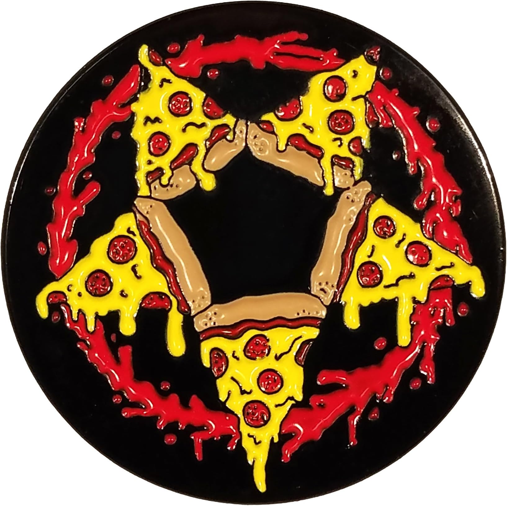 Pizza Pentagram 1.25 Inch Pin