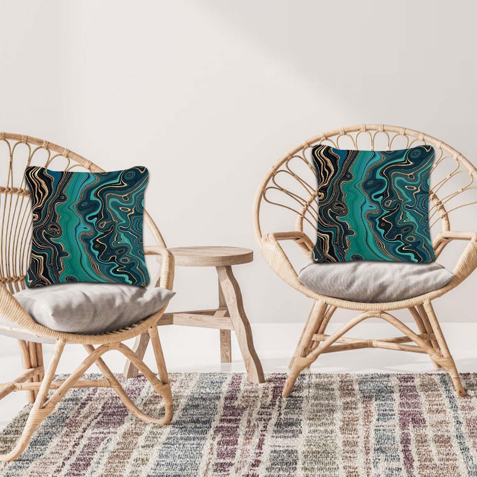 Betadistor Green Cushion Covers Set of 2 Abstract Soft Pillow Case Covers for Couch Sofa Bed Pillowcase Cushion Cover Home Decorative 45X45cm - Image 2