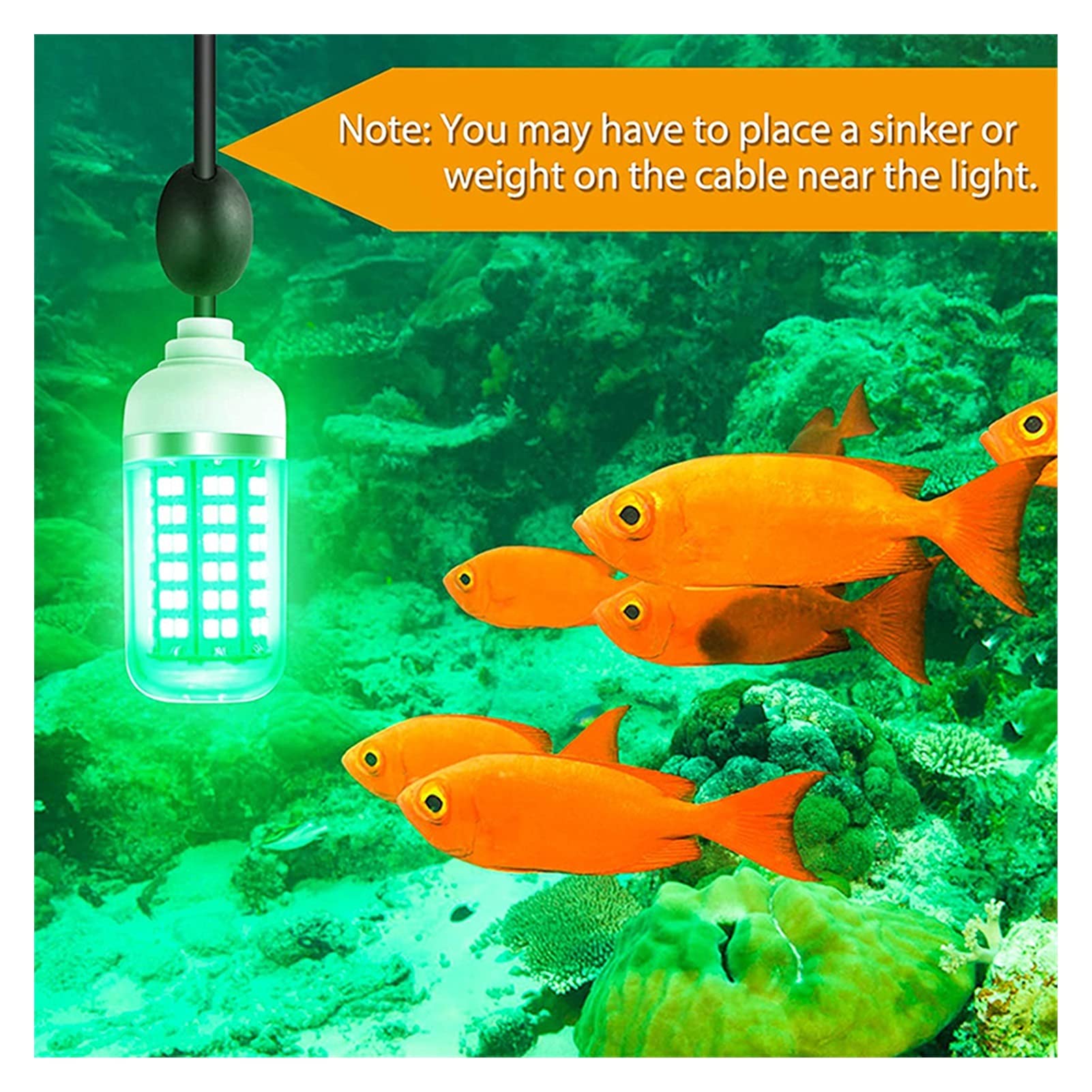 Wykrywacz ryb, Fish Fisher Light Fishing Podwodny Lampa Przynęta 108 sztuk LED IP68. Łódź rybacka łodzi Ryba Przyciąganie światła