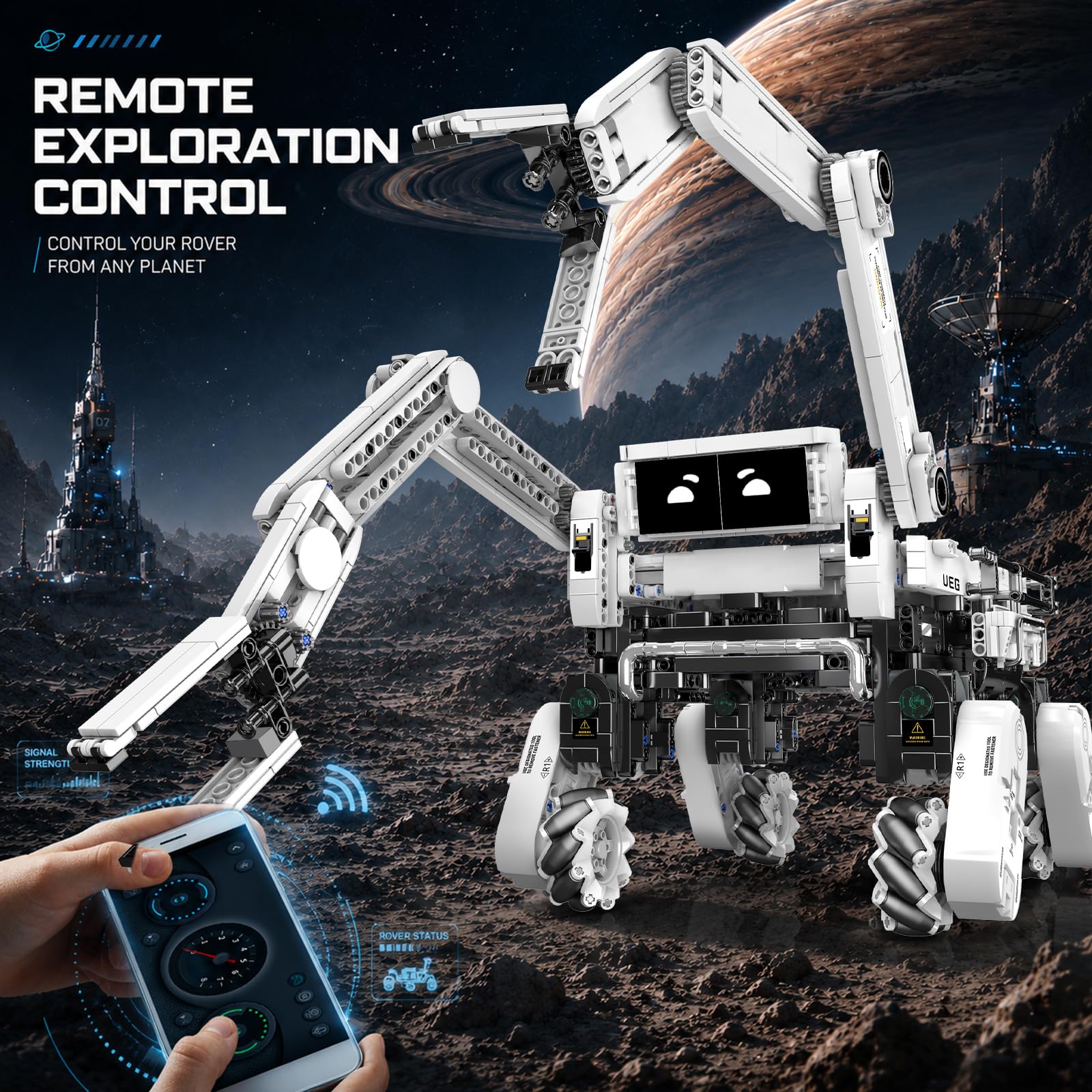 Mould King 21075 Roboter Programmierbar and Ferngesteuerter, APP und Fernbedienung Technik Roboter Bausatz | Roboterhund Bauspielzeug Geschenk