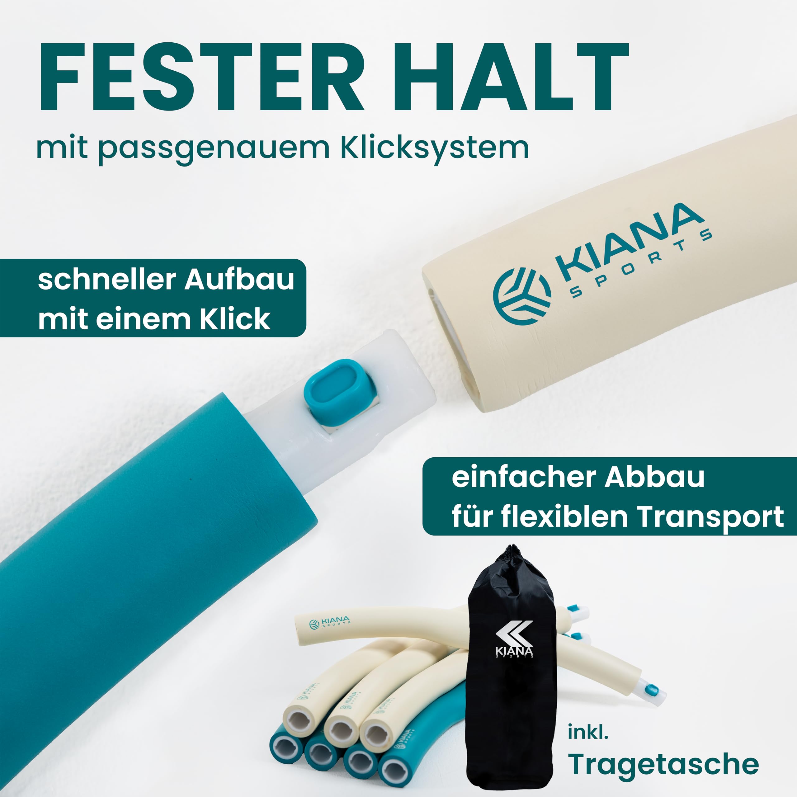 KIANA SPORTS® Hula Hoop Reifen Erwachsene [1,2 & 1,5 kg] – mit Tasche & Übungsplan – Fitnessreifen zum Abnehmen – Gymnastikreifen mit Wellen – Entwicklung in Deutschland