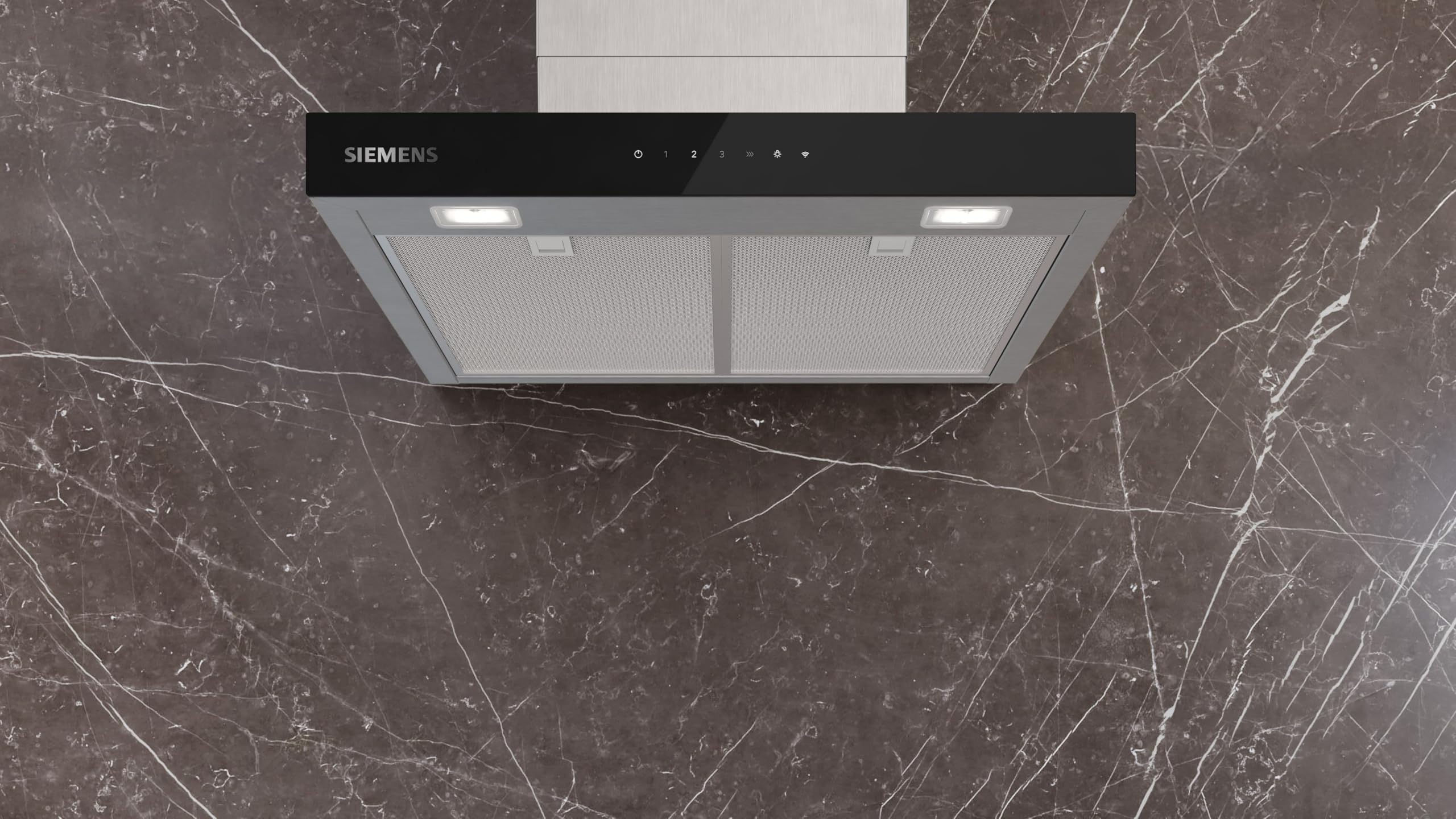 Siemens LC67BDN30 iQ500, Wandesse, 60 cm, Made in Germany, iQdrive-Motor, leistungsstarker Abzug, Intelligente Dunstabzugsautomatik, LED Beleuchtung, touchControl, Doppelfiltersystem, Metall-Optik
