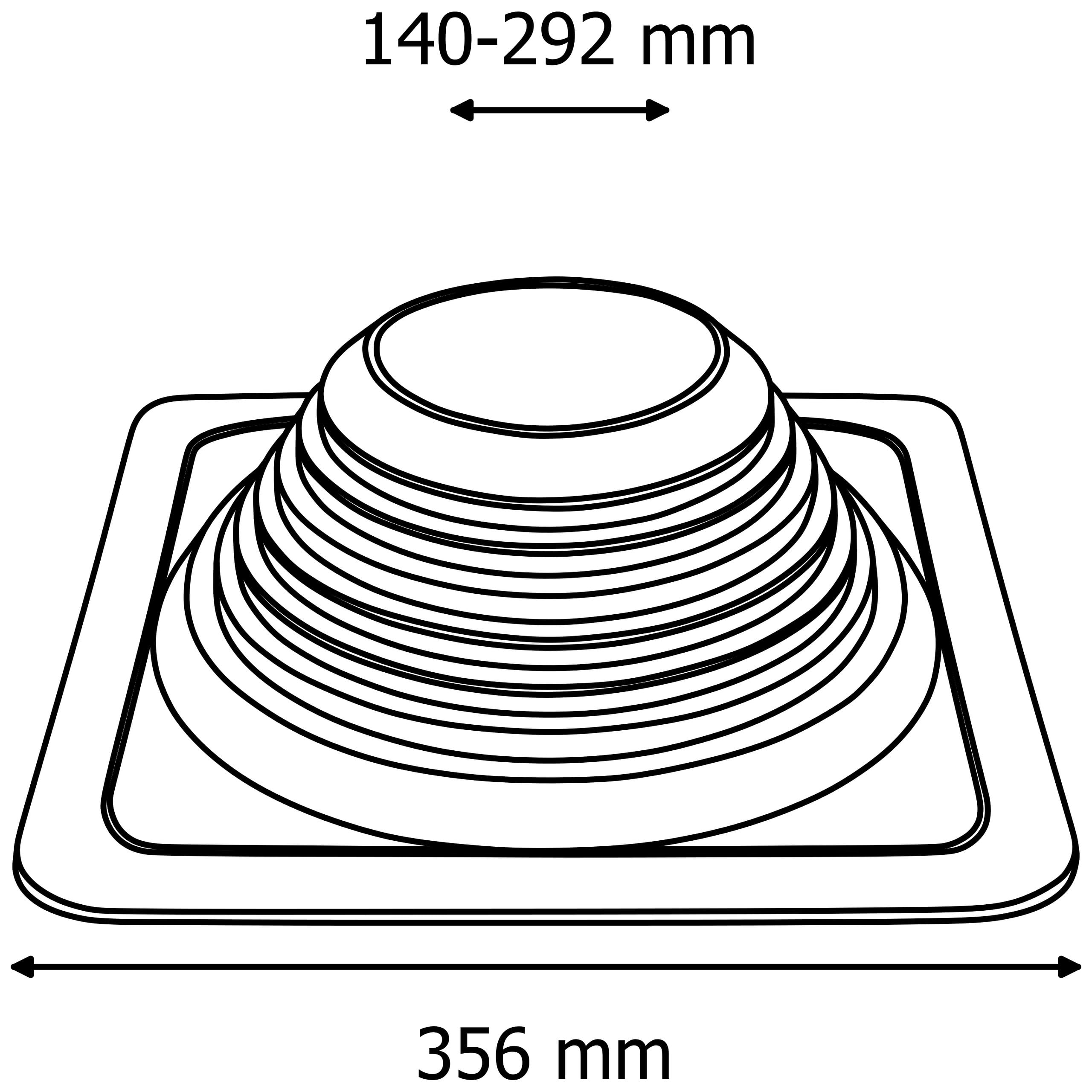 FOLNET Brida de sellado de manga de tubería de silicona resistente a altas temperaturas para láminas de metal 6 a 521 mm (140 mm - 292 mm)