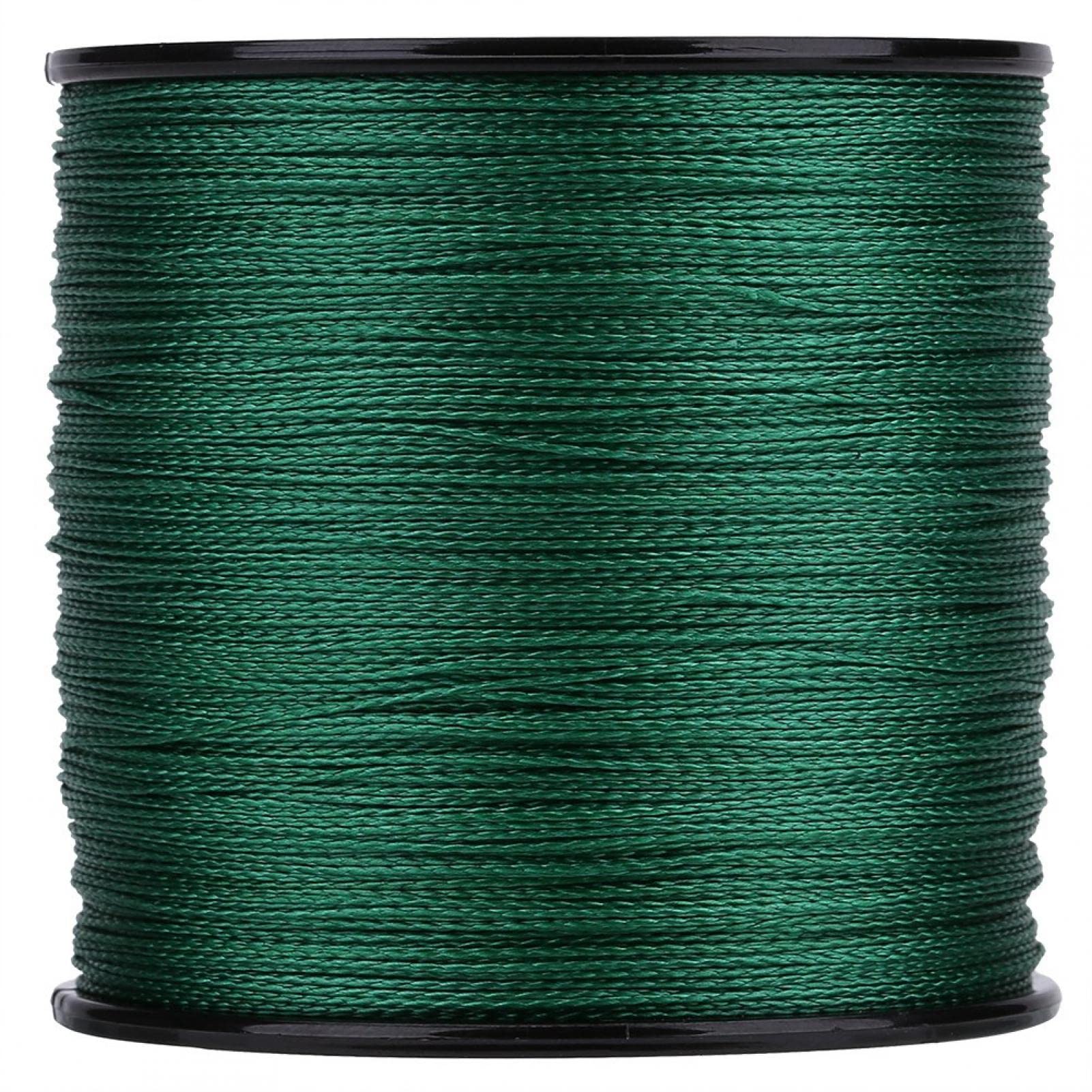 Tiiyee Green Fishing Line Pe Braided 4 Strands Super Strong Fishing Wire Fast Sinking Invisible In Water Thin Diameter Line Abrasion Resistance Multifilament Fish Line(8 )