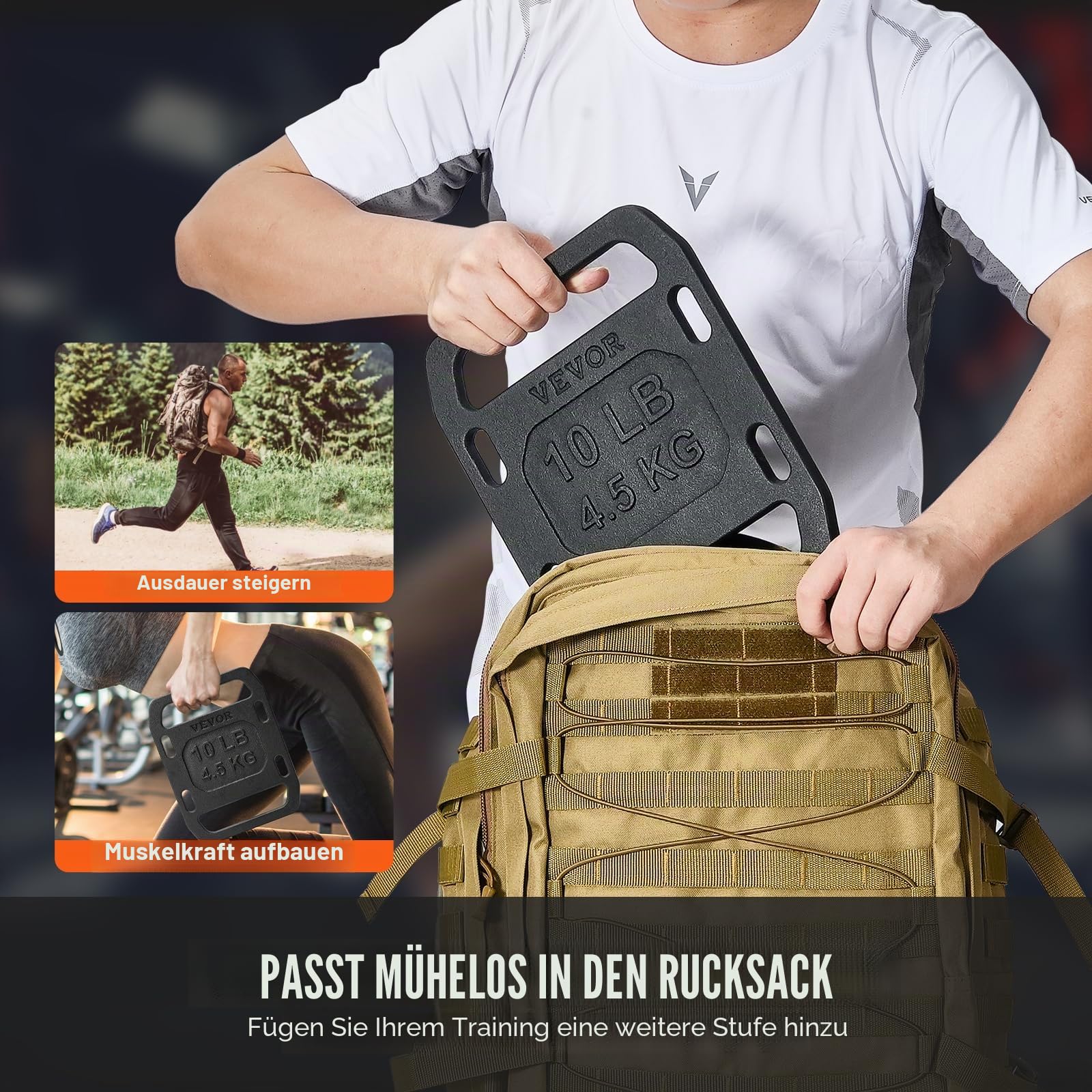 VEVOR Ruck Gewichte aus Gusseisen, Ruck Plate, Gewichtete Gewichte zum Rucken, Massive Ruck Plate Gewicht für Rucken, Schaukeln, Kniebeugen, Krafttraining, Gewichtheben, Fitness Workout