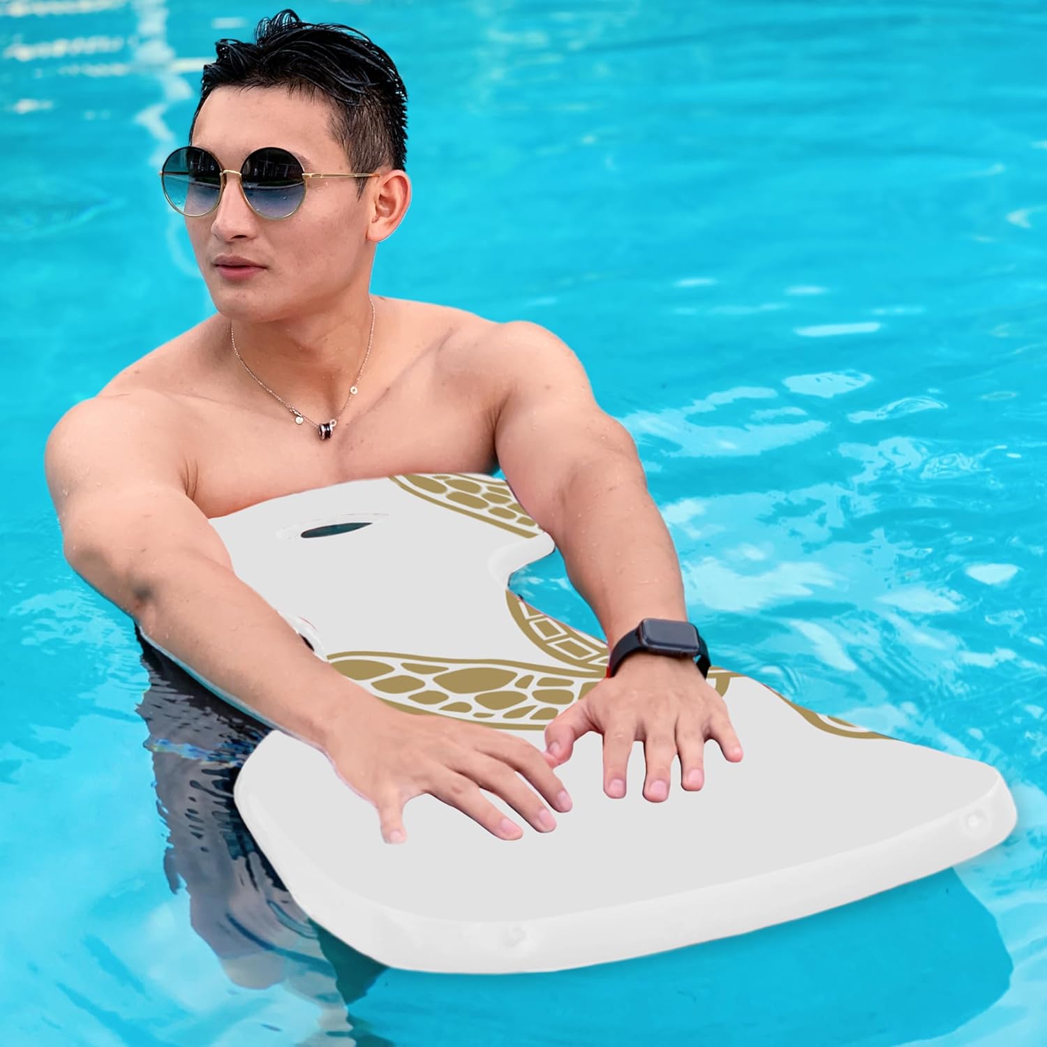 VOS Phoenix Saddle Effusion Floats for Adults and Kids (Sunny Shell, Two-Pack) | Graphic Printed Ultra Buoyant Floating Seats for Pool, Beaches, Lakes, Water Parks