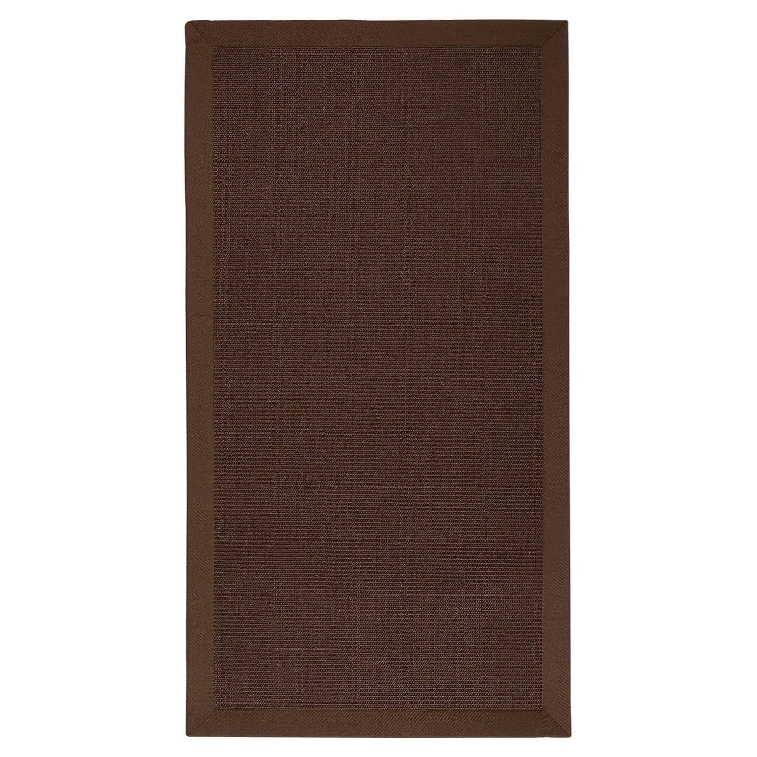 casa pura Natural Fibre Sisal Rug With Cotton Border, Woven Carpet Area Rug, Non-slip Carpet Runner For Living Room, Bedroom, Hallway, Easy Clean (Dark Brown, 200 x 290 cm)