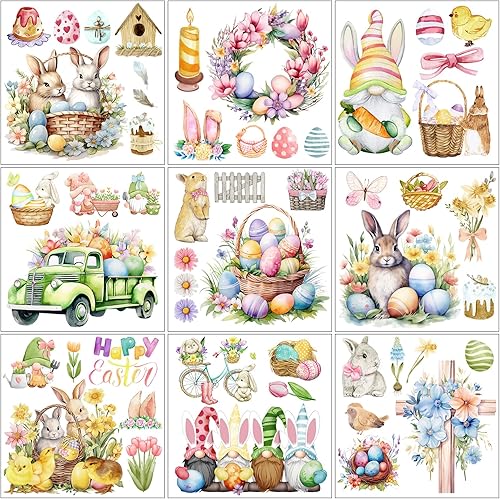 Cysincos Pegatinas de transferencia para manualidades y muebles, calcomanías de transferencia para planchar para suministros de madera para