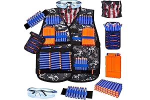 Kids Tactical Vest Kit for Nerf: Battle Ready with Vest, Mask, Darts & Accessories