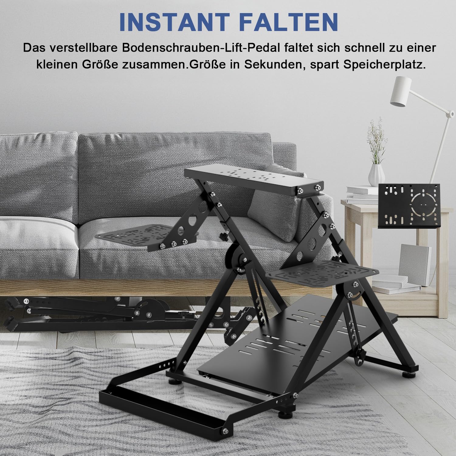 Anman Foldable Flight Simulation Cockpit 3.0 mit Fixed Slot für Logitech, Thrustmaster, Fanatec, Adjustable Pedals