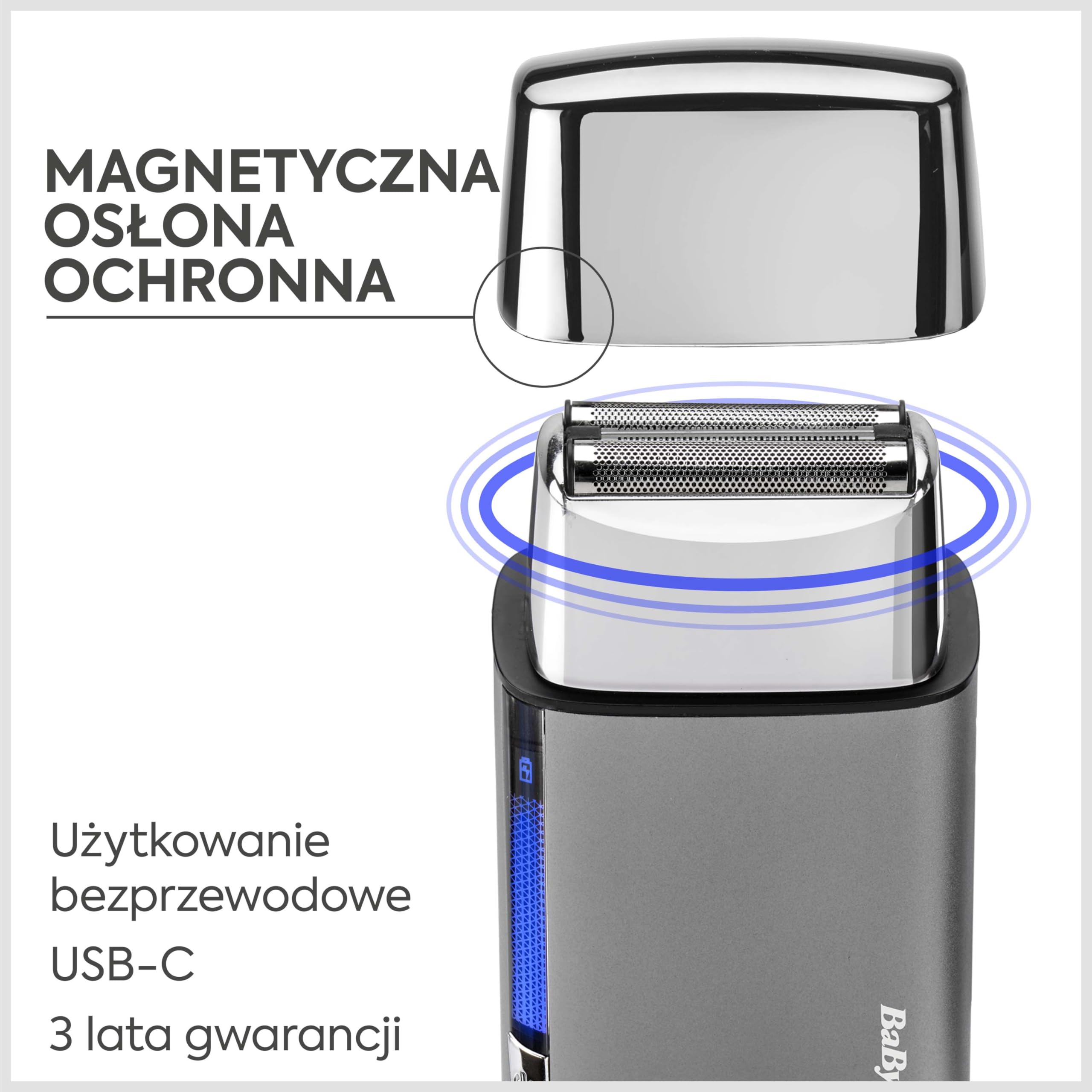Golarka BaByliss Super‑X z podwójną folią dla mężczyzn – Ultra gładkie wykończenie, podwójne folie ze stali japońskiej, bezprzewodowa lithium‑ion, Wet & Dry IPX7, ładowanie USB‑C, FS996DE