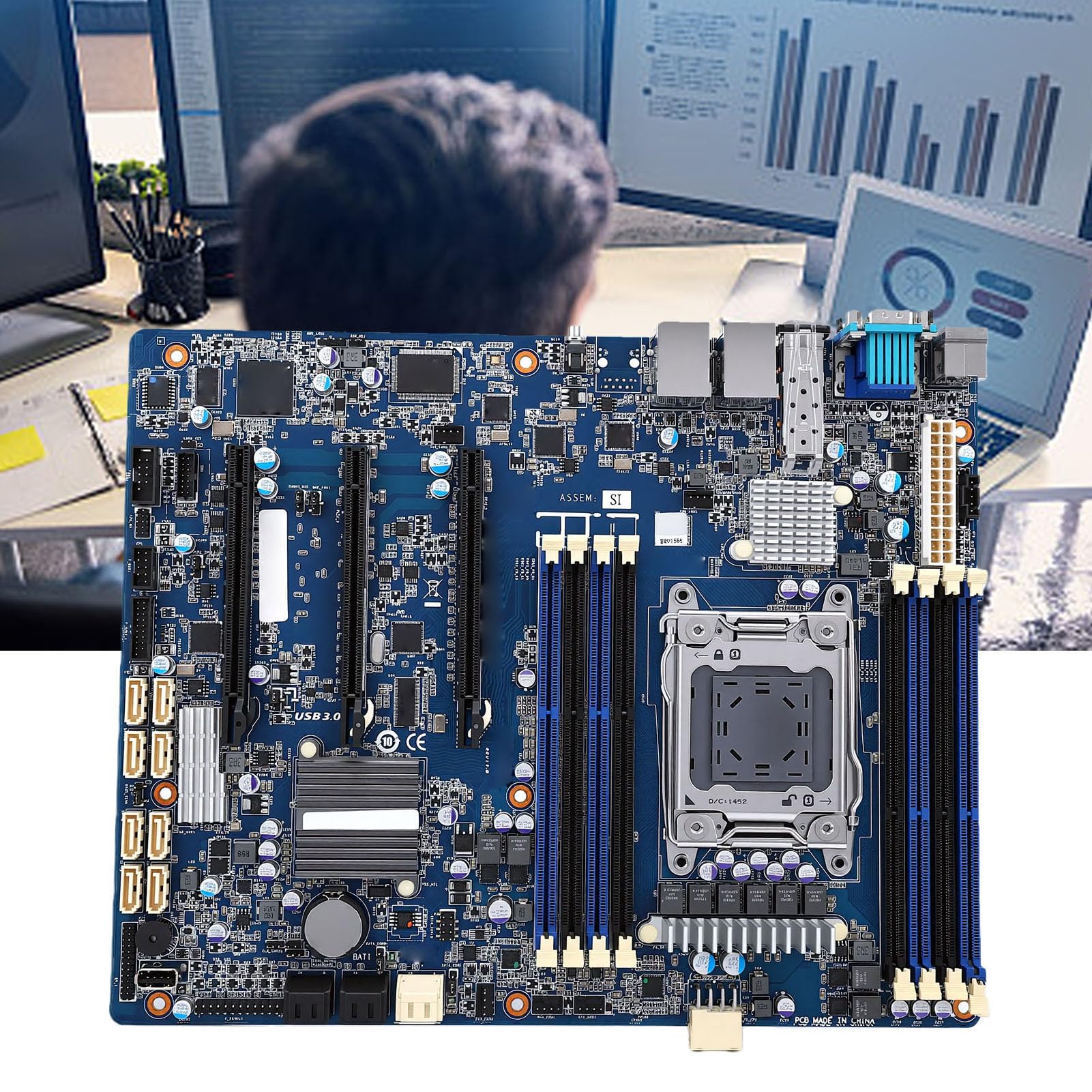 Płyta Główna LGA 2011, Obsługa Procesorów E5 1600 z Serii 2600 z obsługą 10GbE SFP + Portem światłowodowym i 14 Dyskami, do Stacji Roboczych