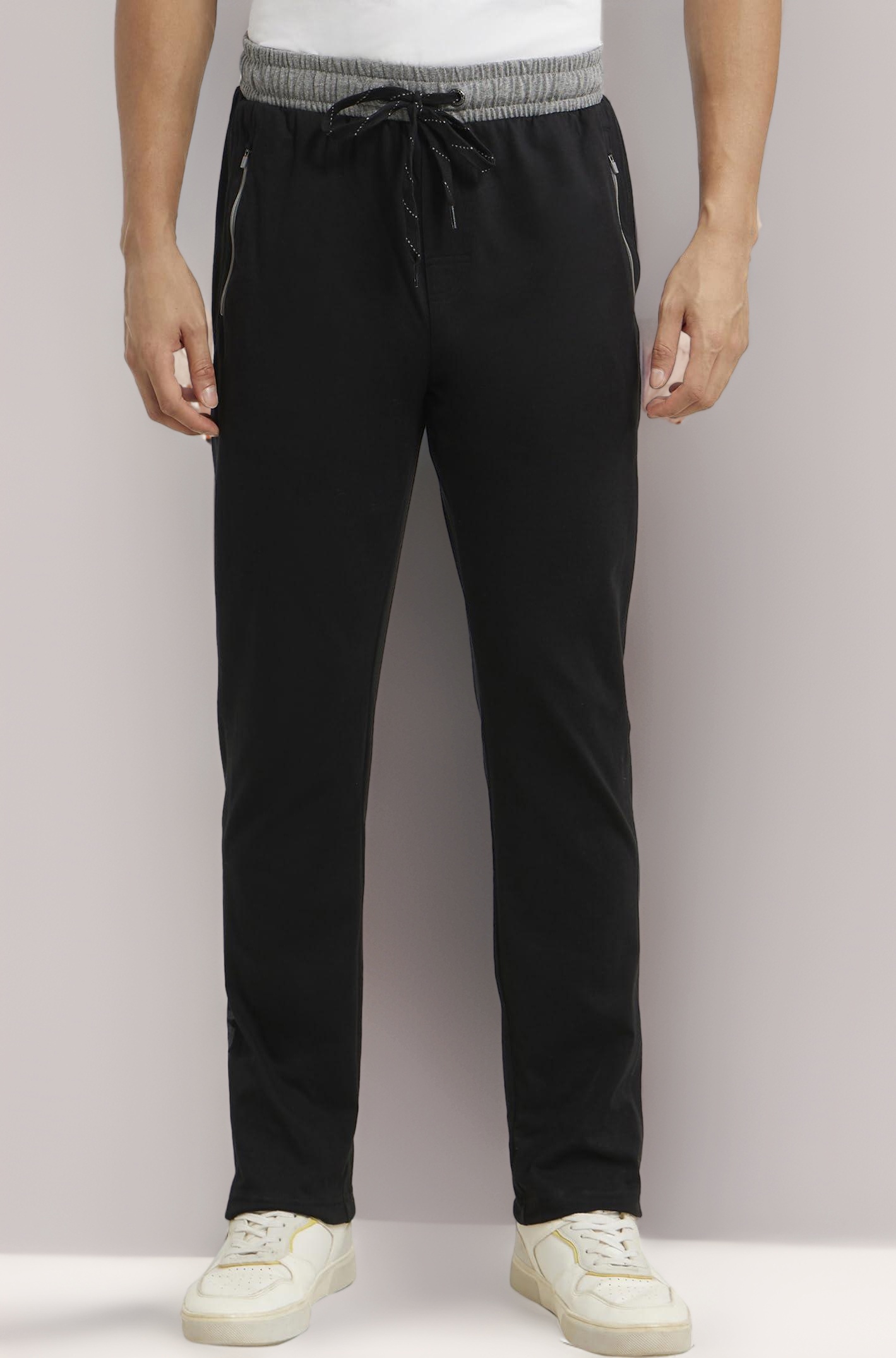 Jockey 9510 Men's Super Combed Cotton Rich Slim Fit Mid Rise Trackpants with Side and Back Pockets