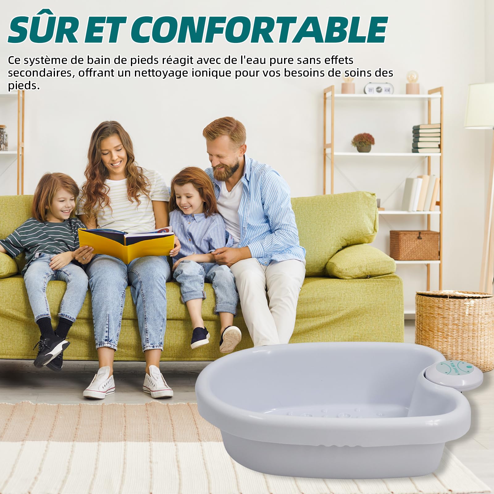 Kit de bain de pieds ionique portable avec électrolyte - Appareil de désintoxication pour la maison, favorise la circulation sanguine, soulage la fatigue, améliore le sommeil