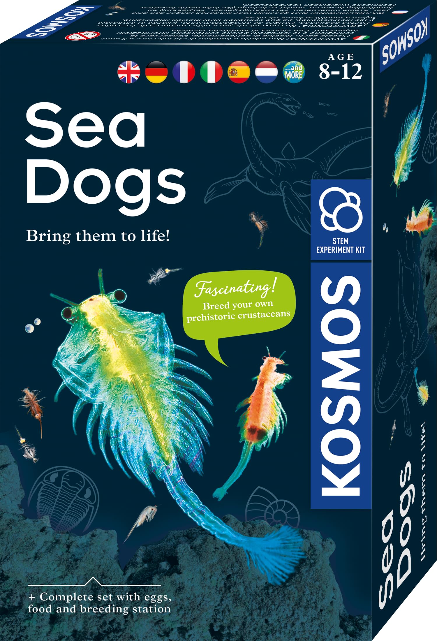 Thames and Kosmos Sea Dogs Science Experiment Kit for Kids | Grow Real Living Sea Monkeys from Eggs | Biology Activity Set with Magnifying Glass | Ages 8+