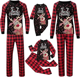 Weihnachts Pyjama Family Set - Matching Schlafanzüge Für Damen, Herren & Kinder