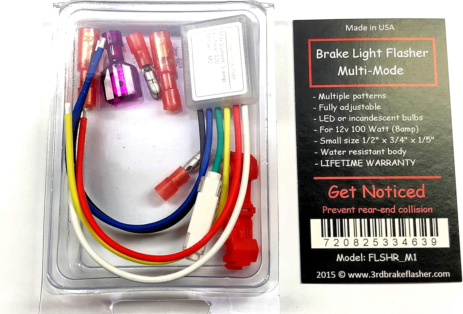 Vehicle Brake Light Flasher Module. Safety Flash Light Alert. Universal. For Motorcycles and Cars. Model M2