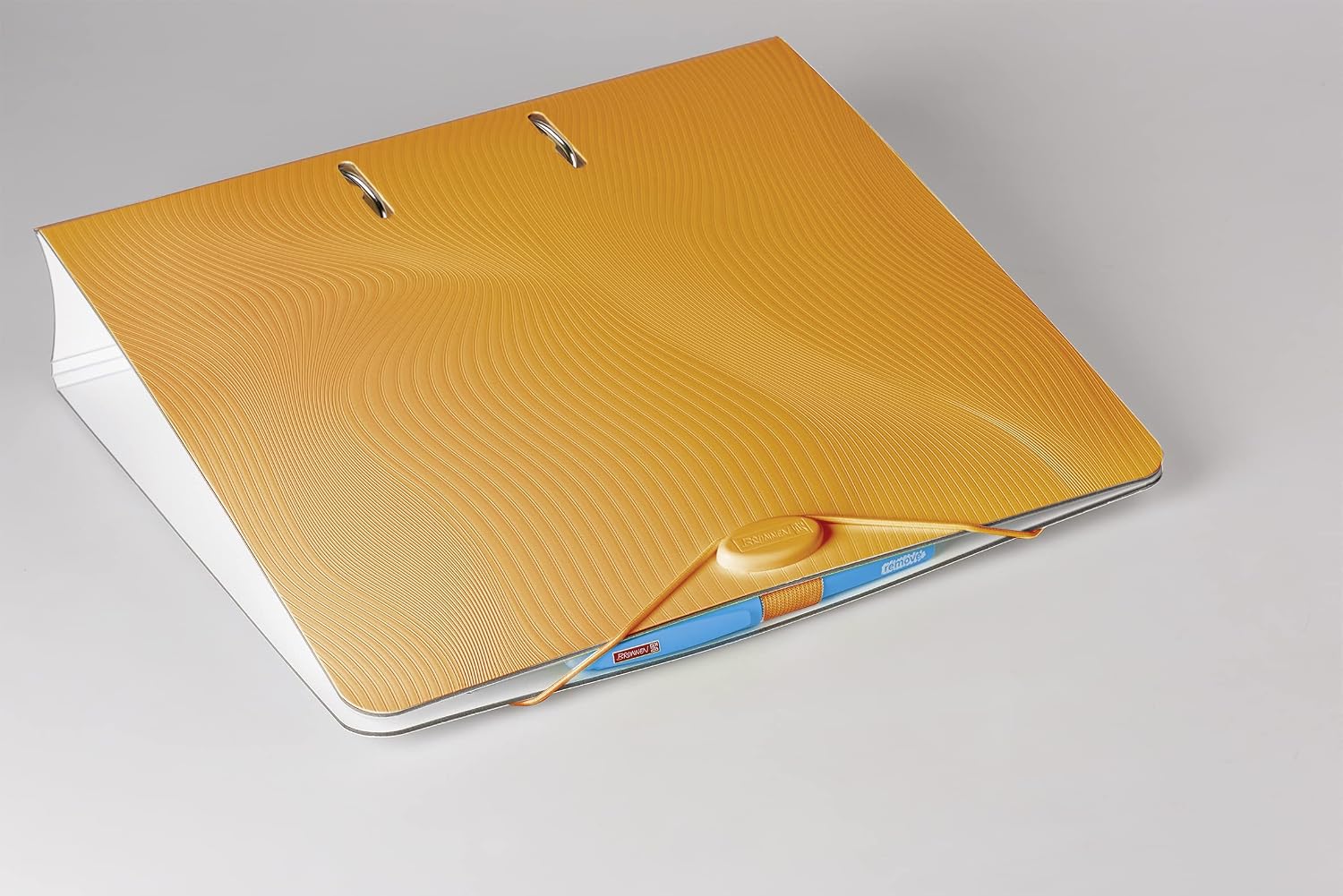 Brunnen Wave Folder A4 Orange Wide Spine Width 7 cm Always Flat Stylish Wave Design Ideal for University / School / Office