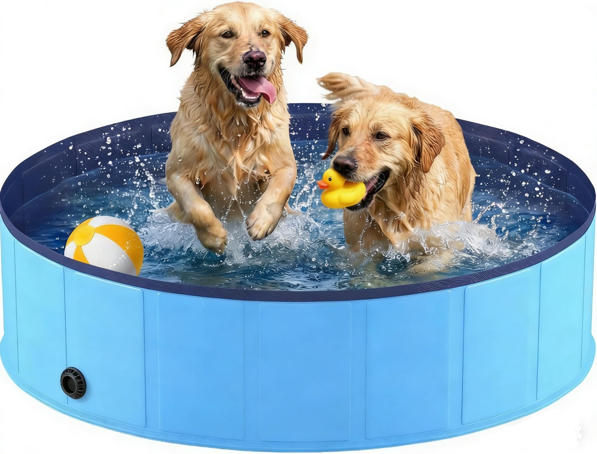 Piscina plegable para perros, piscina plegable de plástico duro portátil para mascotas para perros y gatos, piscina para mascotas para interiores y exteriores