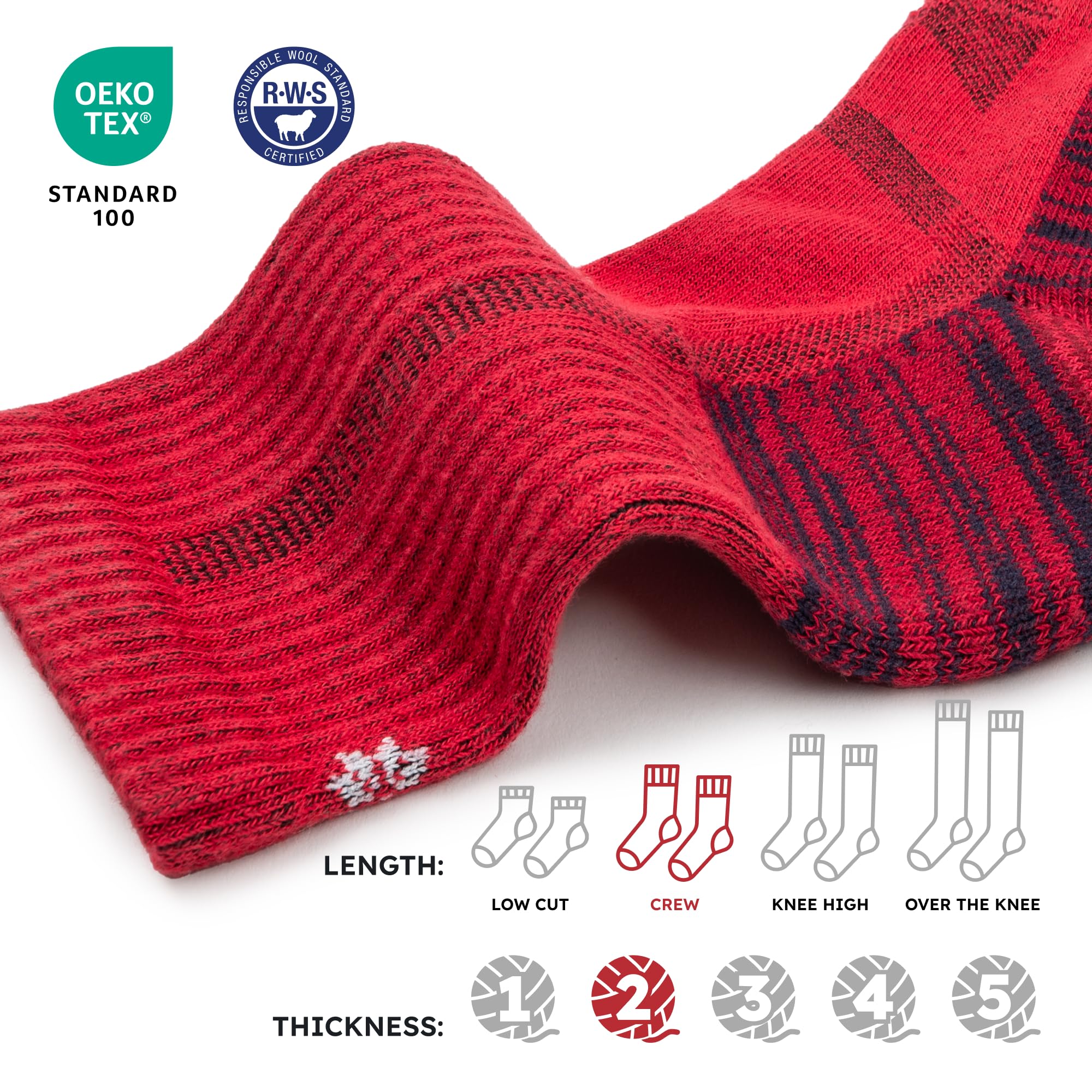 NORDIC Socks Calcetines para Senderismo Lana Merino 5 pares | Antiampollas, Absorben la Humedad, Antiolor