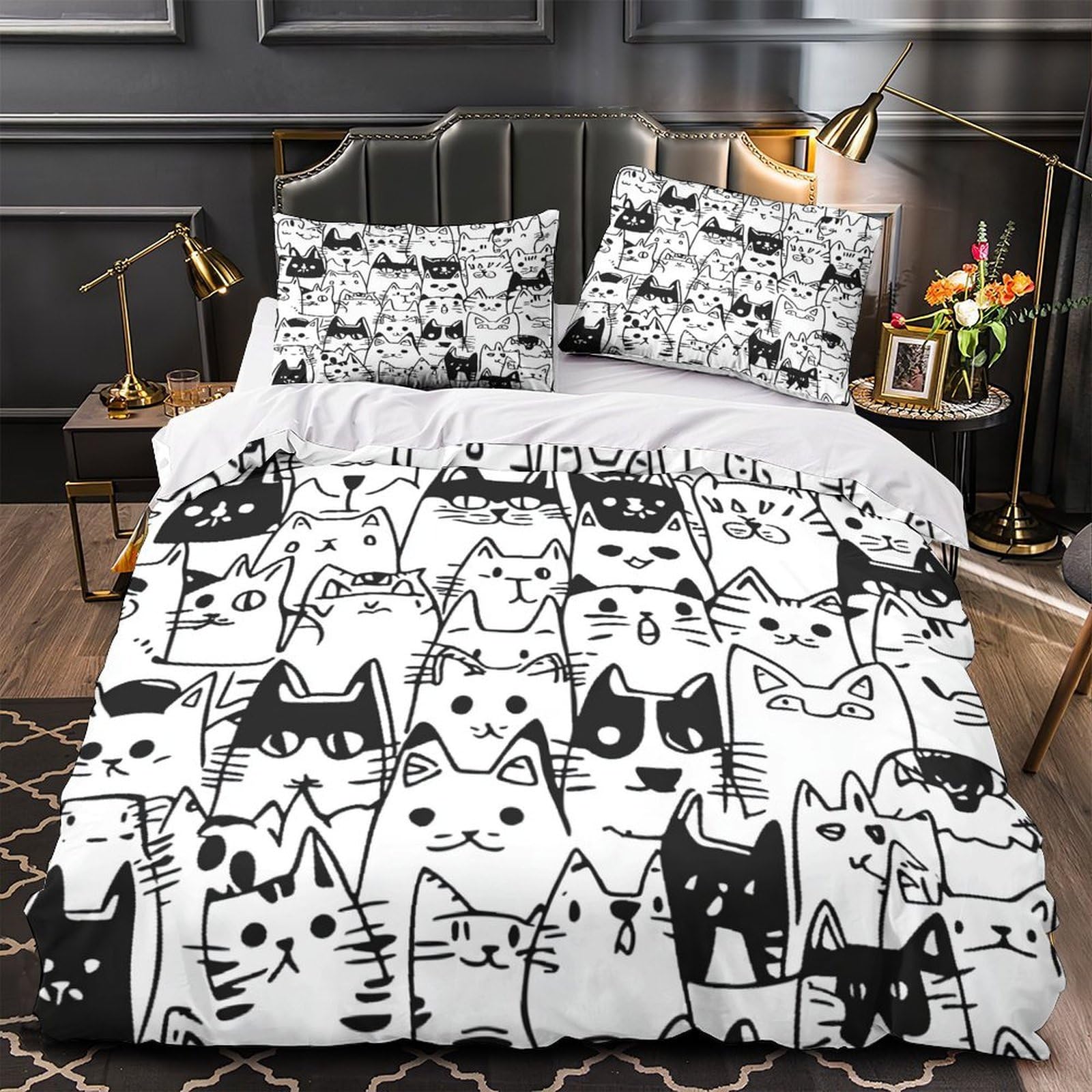 Linge de Lit Chat Astronaute Hypoallergénique pour Garçon
