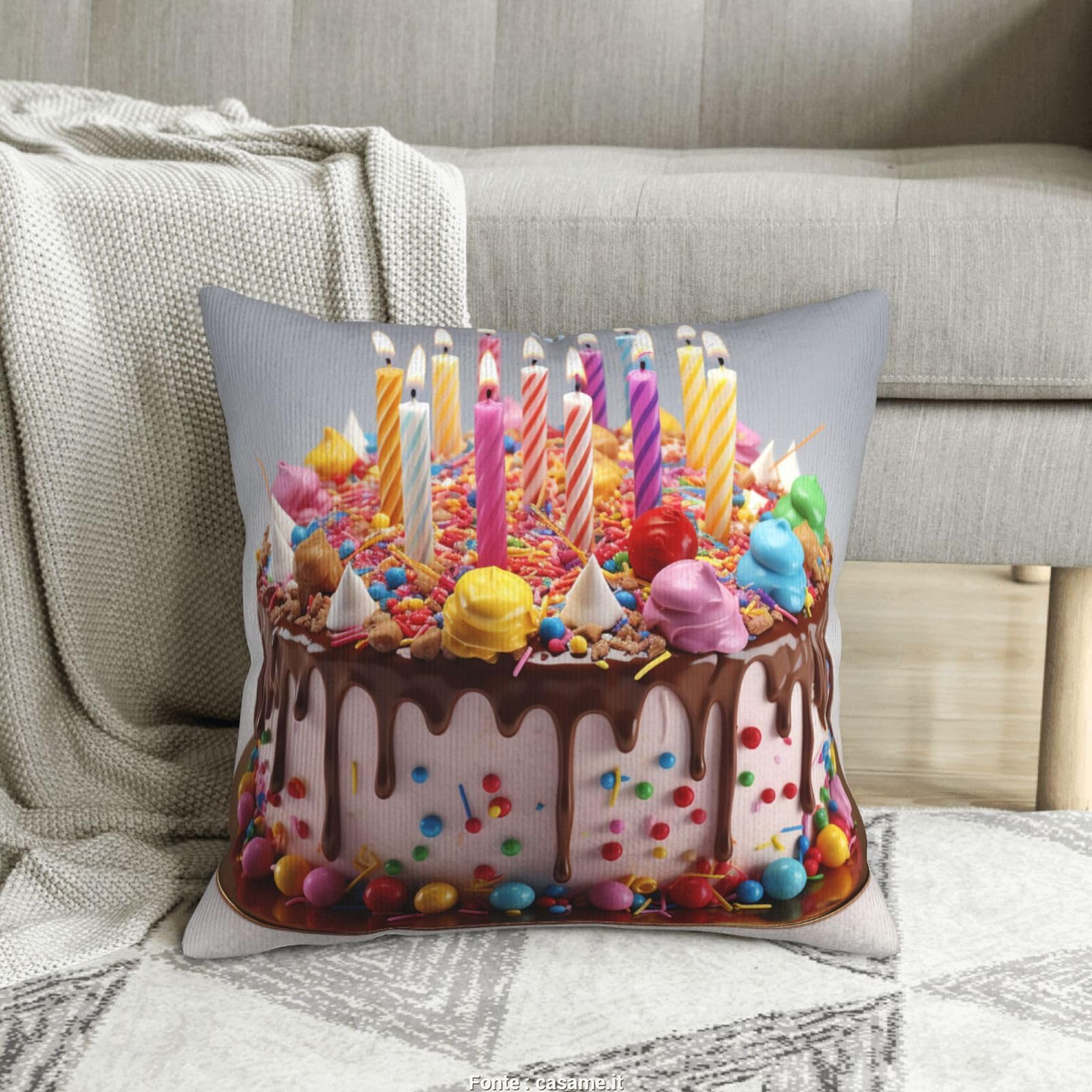 Housse de coussin velours côtelé canapé 50x50 carré décorative douce
