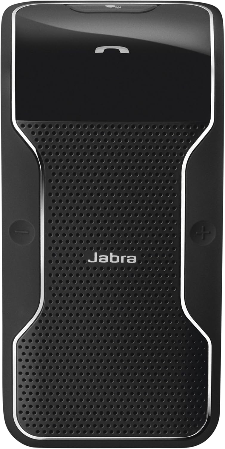 Жогорку view of the Jabra JOURNEY speakerphone showing the speaker grille and control buttons.