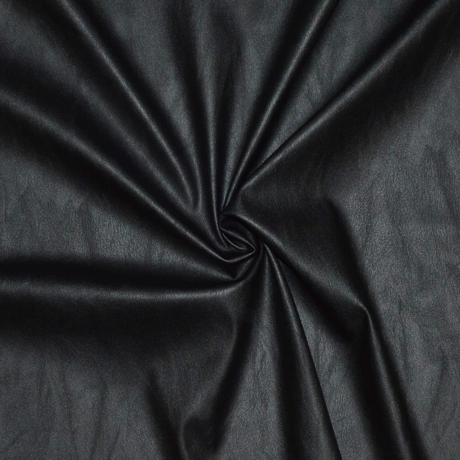 designers-factoryFaux Leather Fabric, Black, 1 m x 1 m, Plain Weave, Sturdy Pattern, Flexible