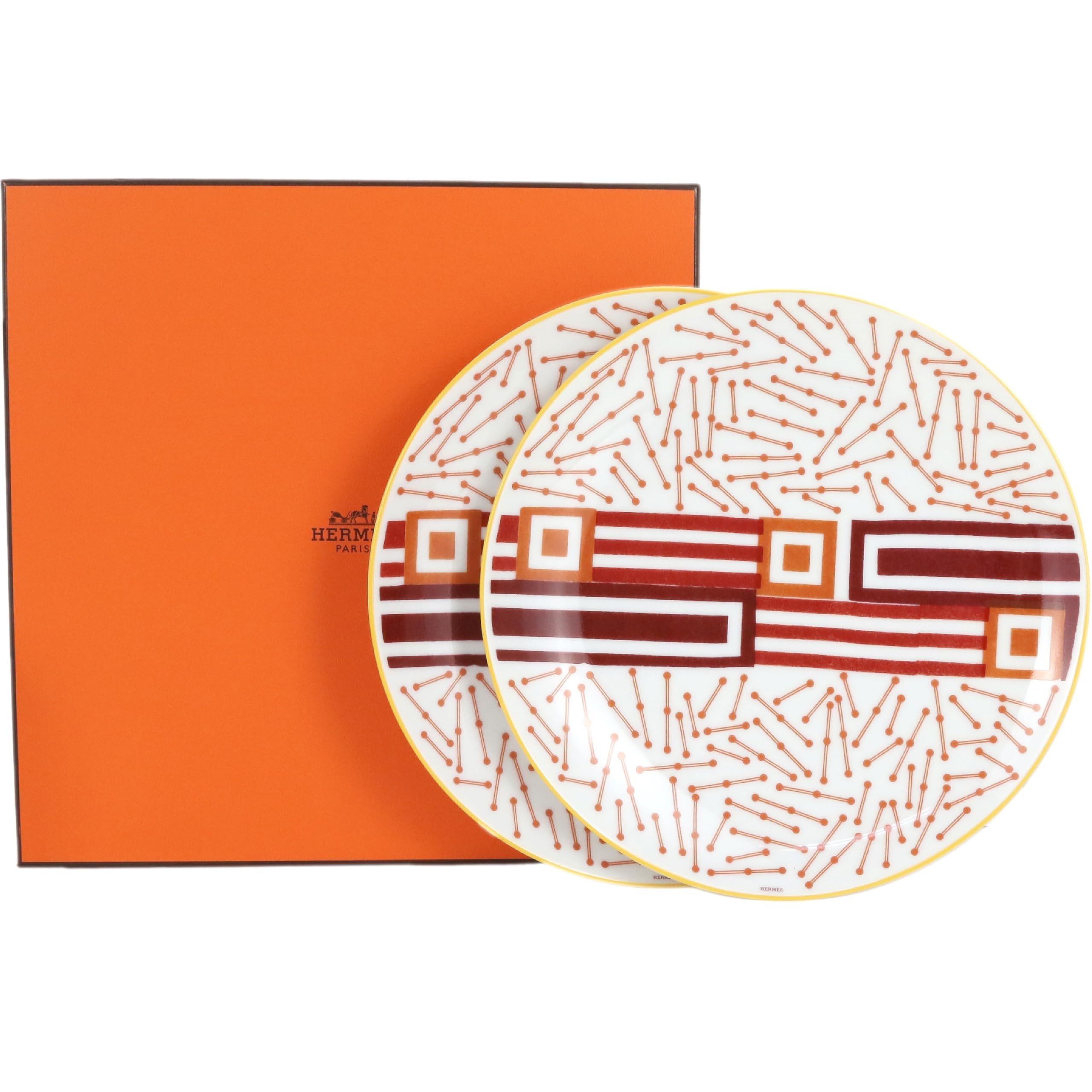 HERMES イポモビル　プレート2枚セット Amazon.co.jp: HERMES エルメス イポモビル No.2 デザートプレート